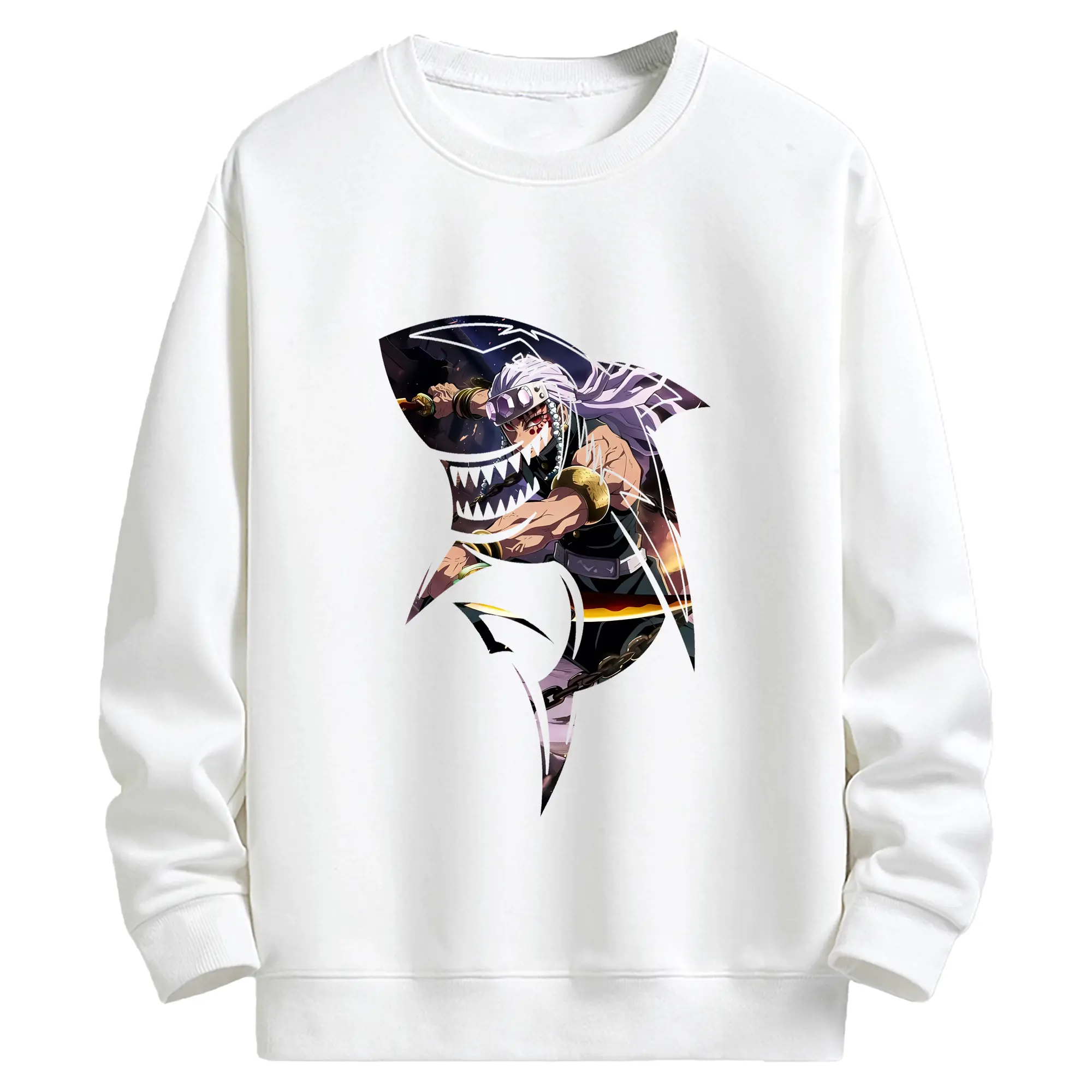 鬼滅の刃 グッズ,宇髄 天元 - 高品質 クルーネック スウェット ・ コットン59％ ポリエステル41％ ・ ユニセックス 長袖 トレーナー ・ カジュアル デイリー スポーツ 散歩用