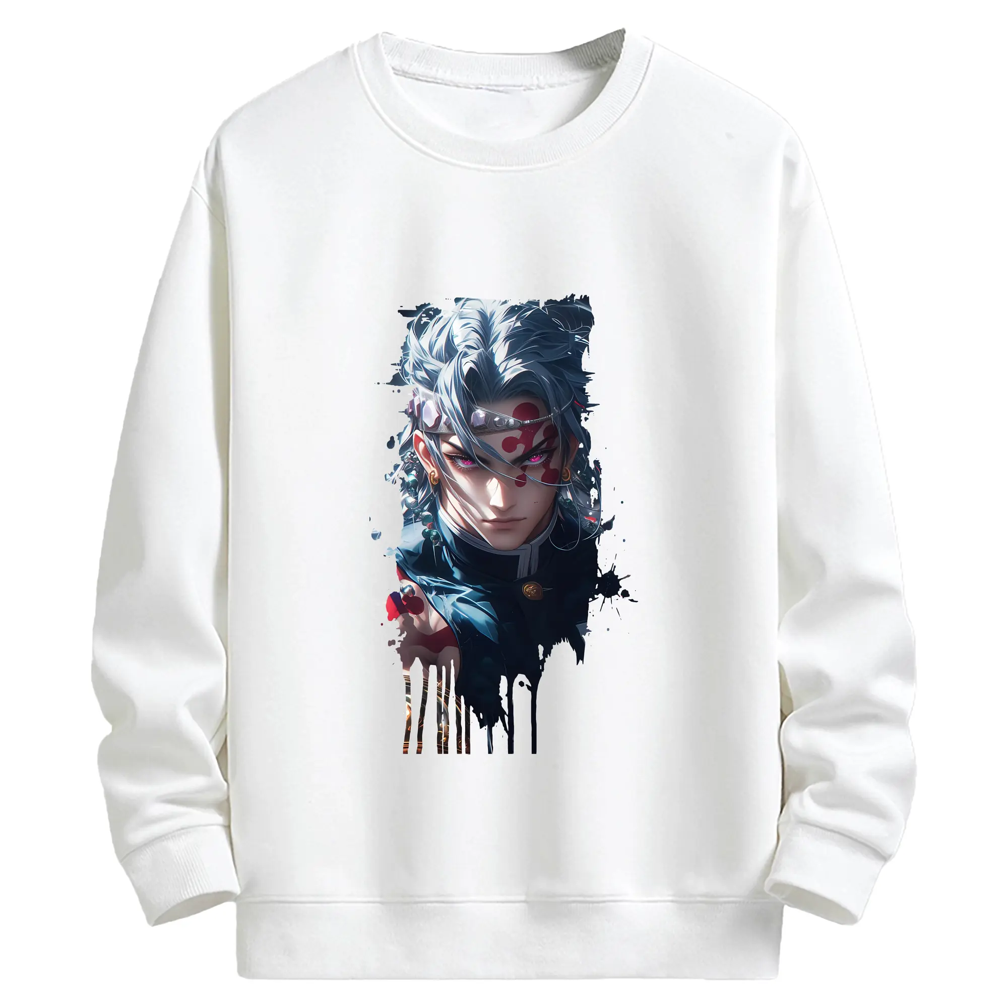鬼滅の刃 グッズ,宇髄 天元 - 高品質 クルーネック スウェット ・ コットン59％ ポリエステル41％ ・ ユニセックス 長袖 トレーナー ・ カジュアル デイリー スポーツ 散歩用