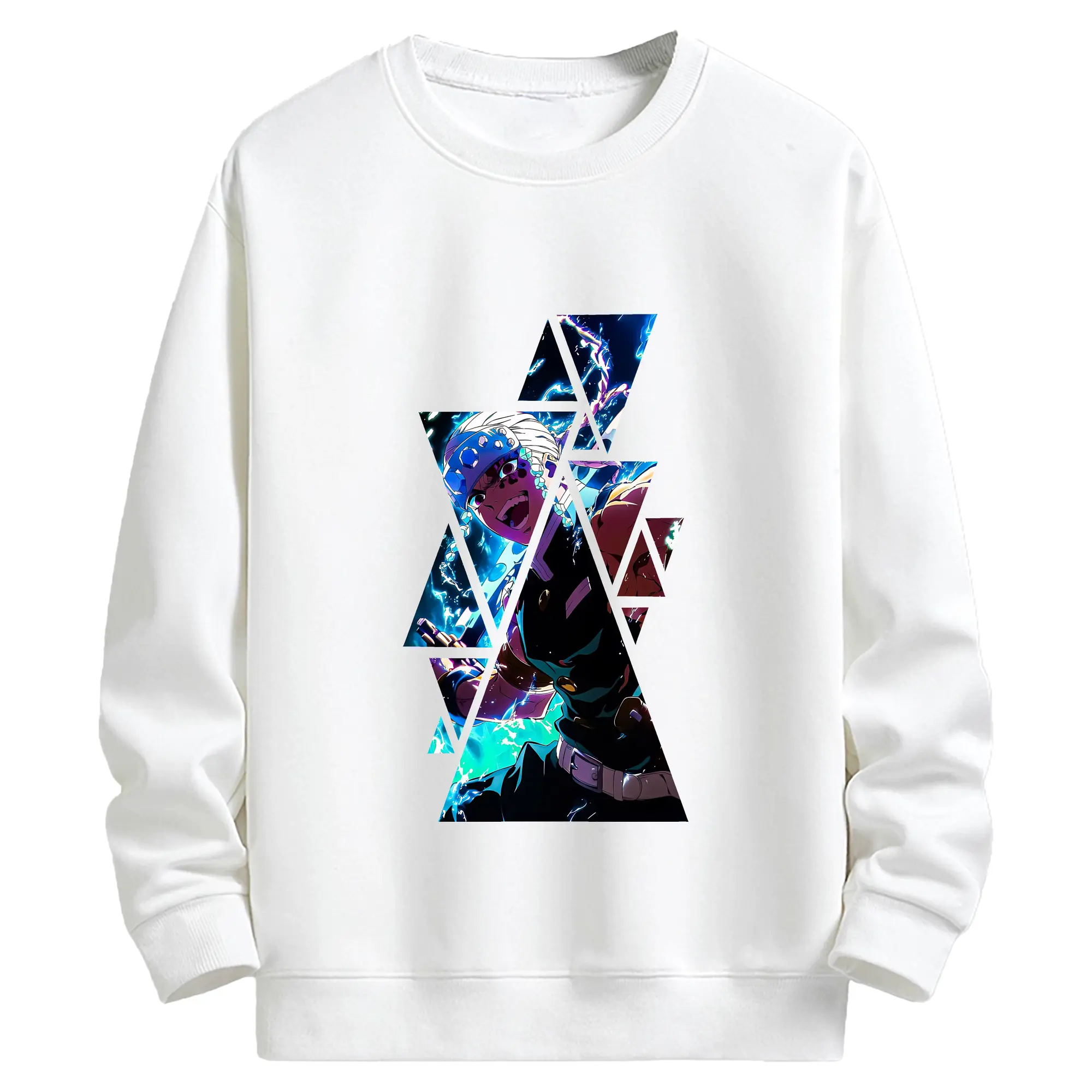 鬼滅の刃 グッズ,宇髄 天元 - 高品質 クルーネック スウェット ・ コットン59％ ポリエステル41％ ・ ユニセックス 長袖 トレーナー ・ カジュアル デイリー スポーツ 散歩用