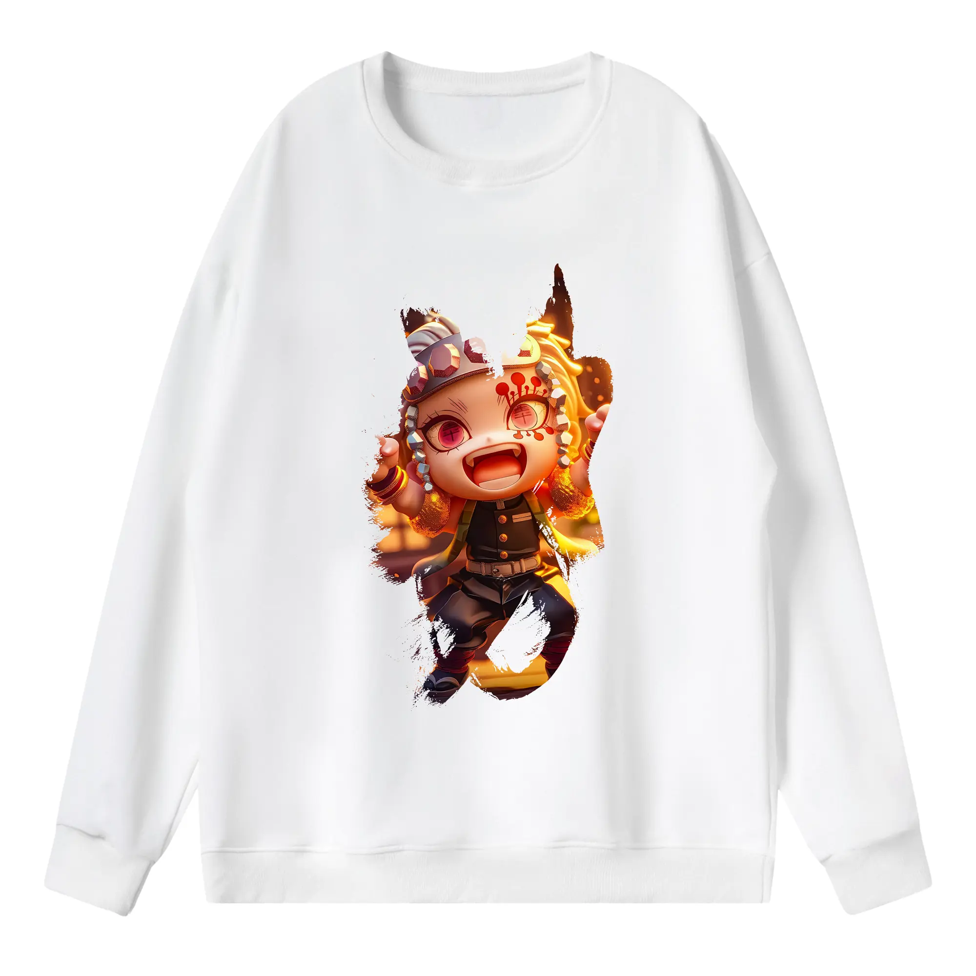 鬼滅の刃 グッズ,宇髄 天元 - 薄手 クルーネック スウェット 裏毛260g · ポリエステル 春秋向け カジュアル 男女兼用 · トレーナー デイリー スポーツ 散歩に最適