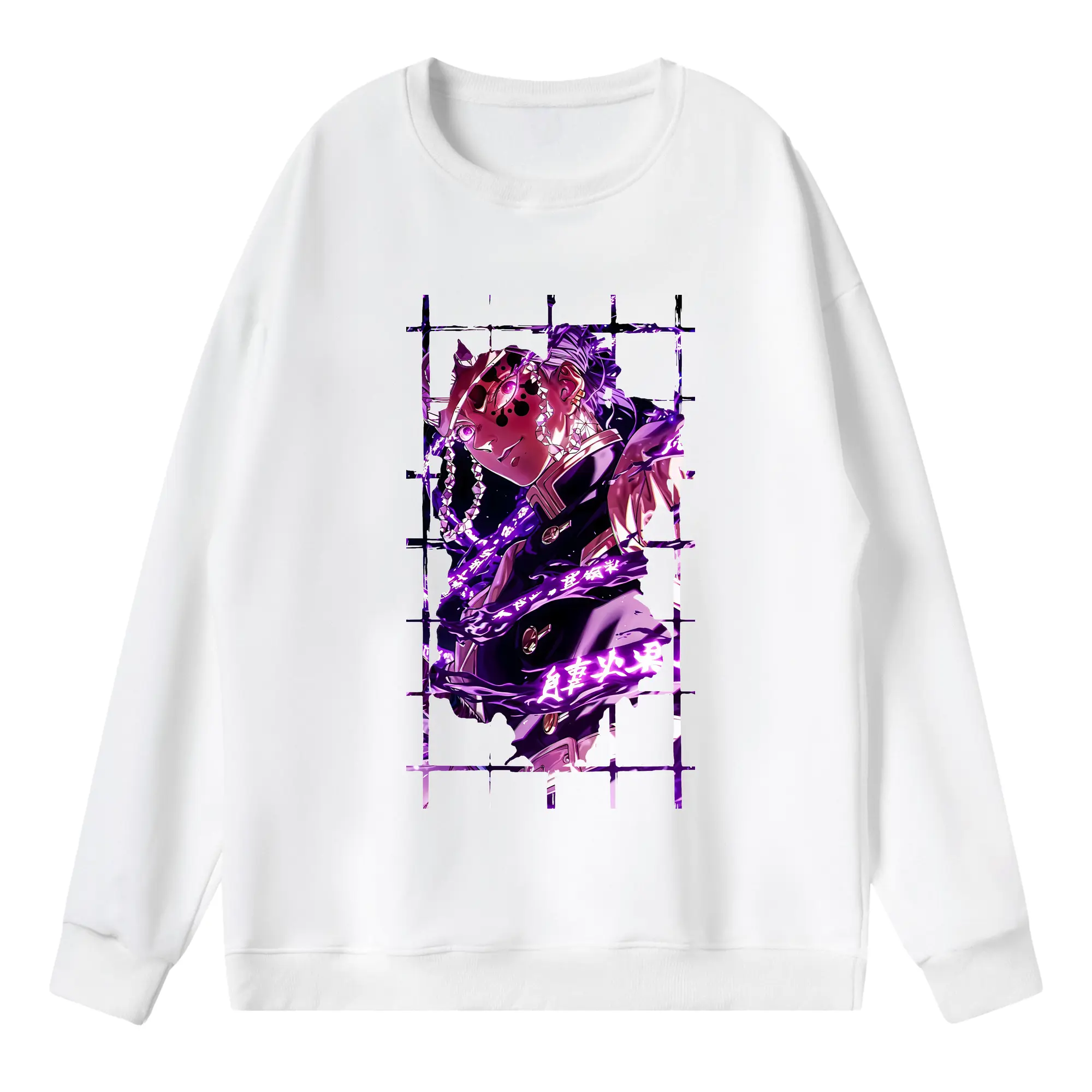 鬼滅の刃 グッズ,宇髄 天元 - 薄手 クルーネック スウェット 裏毛260g · ポリエステル 春秋向け カジュアル 男女兼用 · トレーナー デイリー スポーツ 散歩に最適