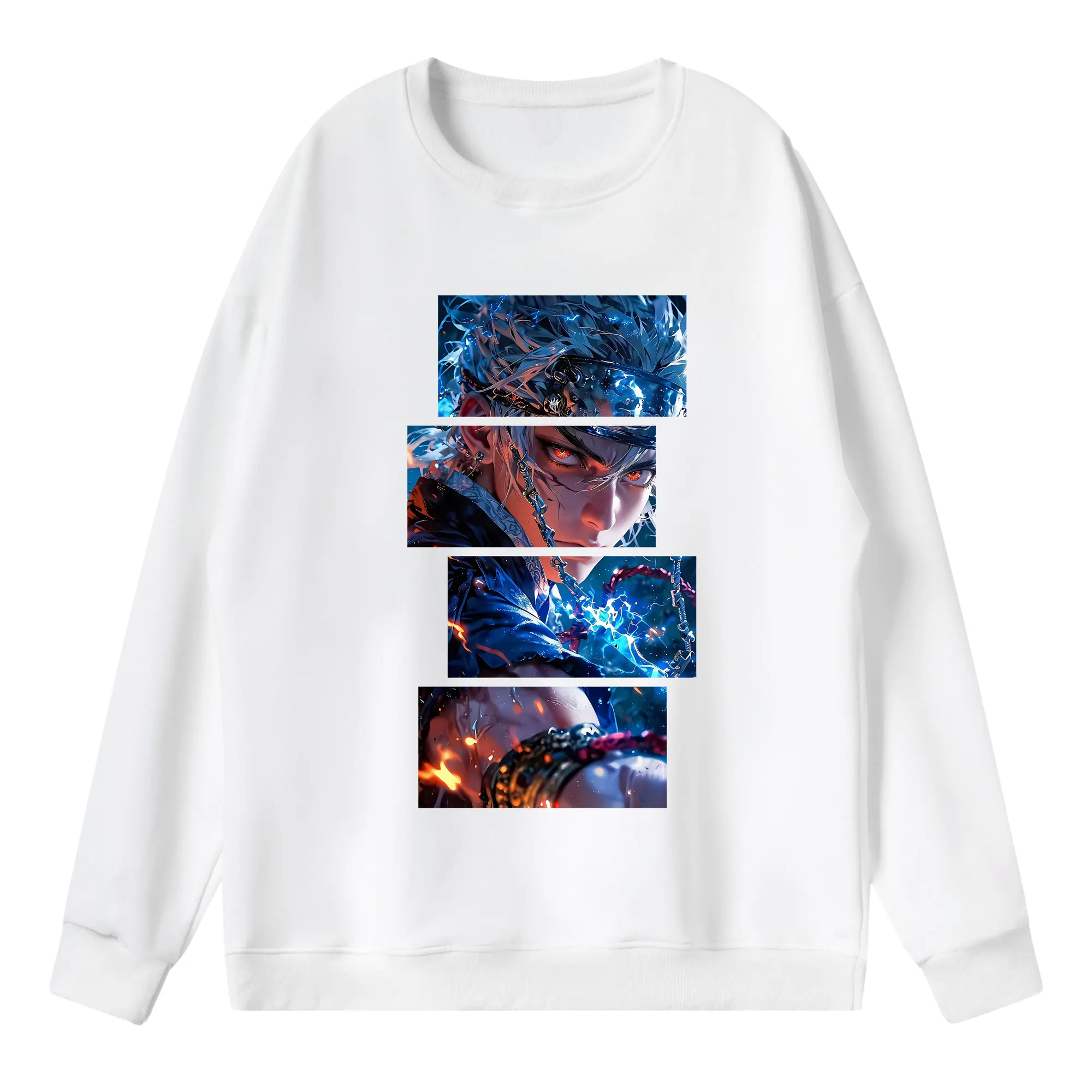 鬼滅の刃 グッズ,宇髄 天元 - 薄手 クルーネック スウェット 裏毛260g · ポリエステル 春秋向け カジュアル 男女兼用 · トレーナー デイリー スポーツ 散歩に最適