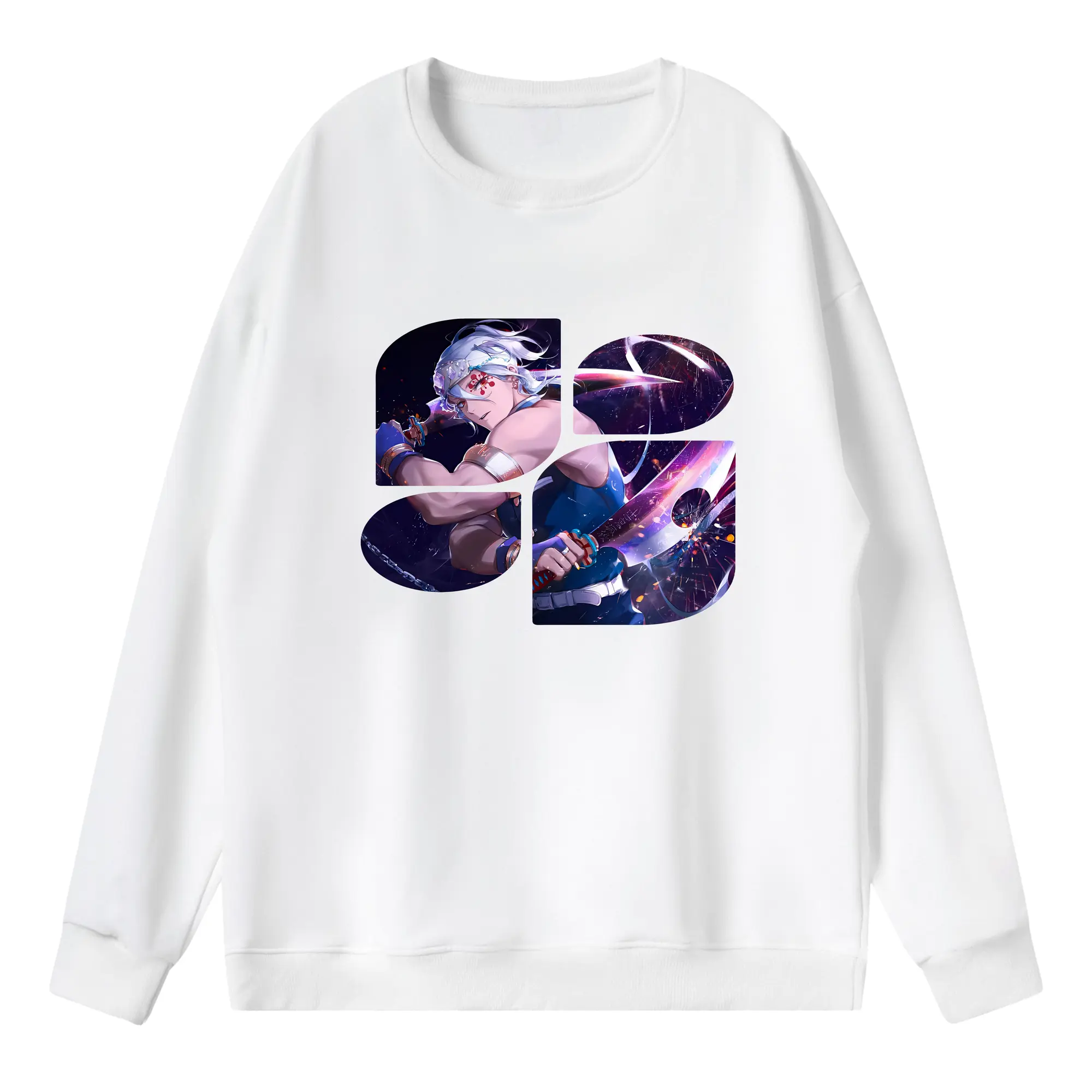 鬼滅の刃 グッズ,宇髄 天元 - 薄手 クルーネック スウェット 裏毛260g · ポリエステル 春秋向け カジュアル 男女兼用 · トレーナー デイリー スポーツ 散歩に最適