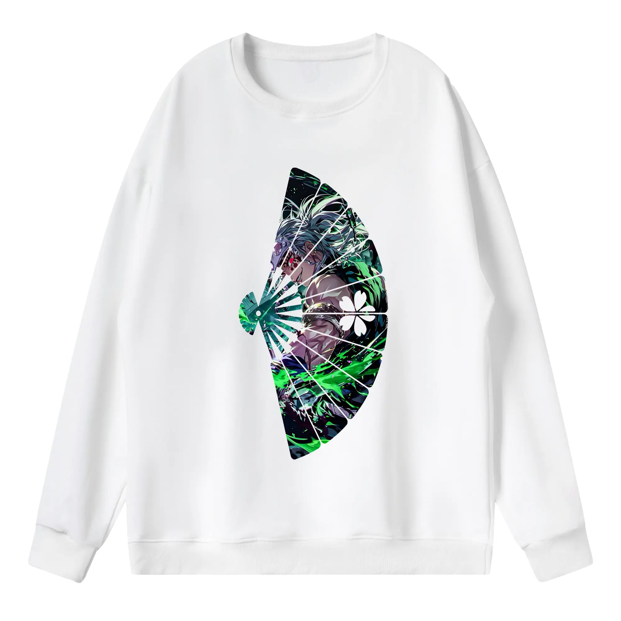 鬼滅の刃 グッズ,宇髄 天元 - 薄手 クルーネック スウェット 裏毛260g · ポリエステル 春秋向け カジュアル 男女兼用 · トレーナー デイリー スポーツ 散歩に最適