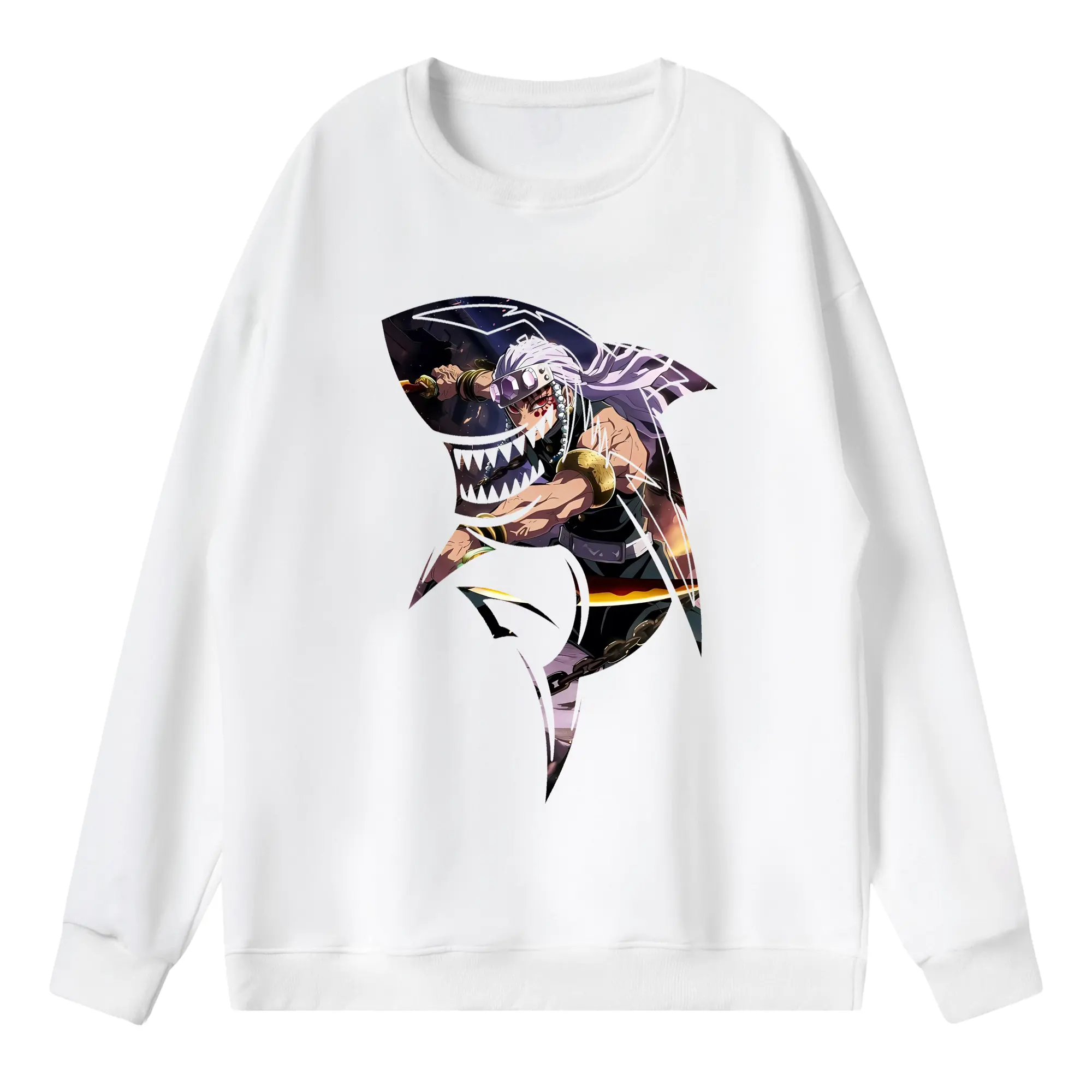 鬼滅の刃 グッズ,宇髄 天元 - 薄手 クルーネック スウェット 裏毛260g · ポリエステル 春秋向け カジュアル 男女兼用 · トレーナー デイリー スポーツ 散歩に最適