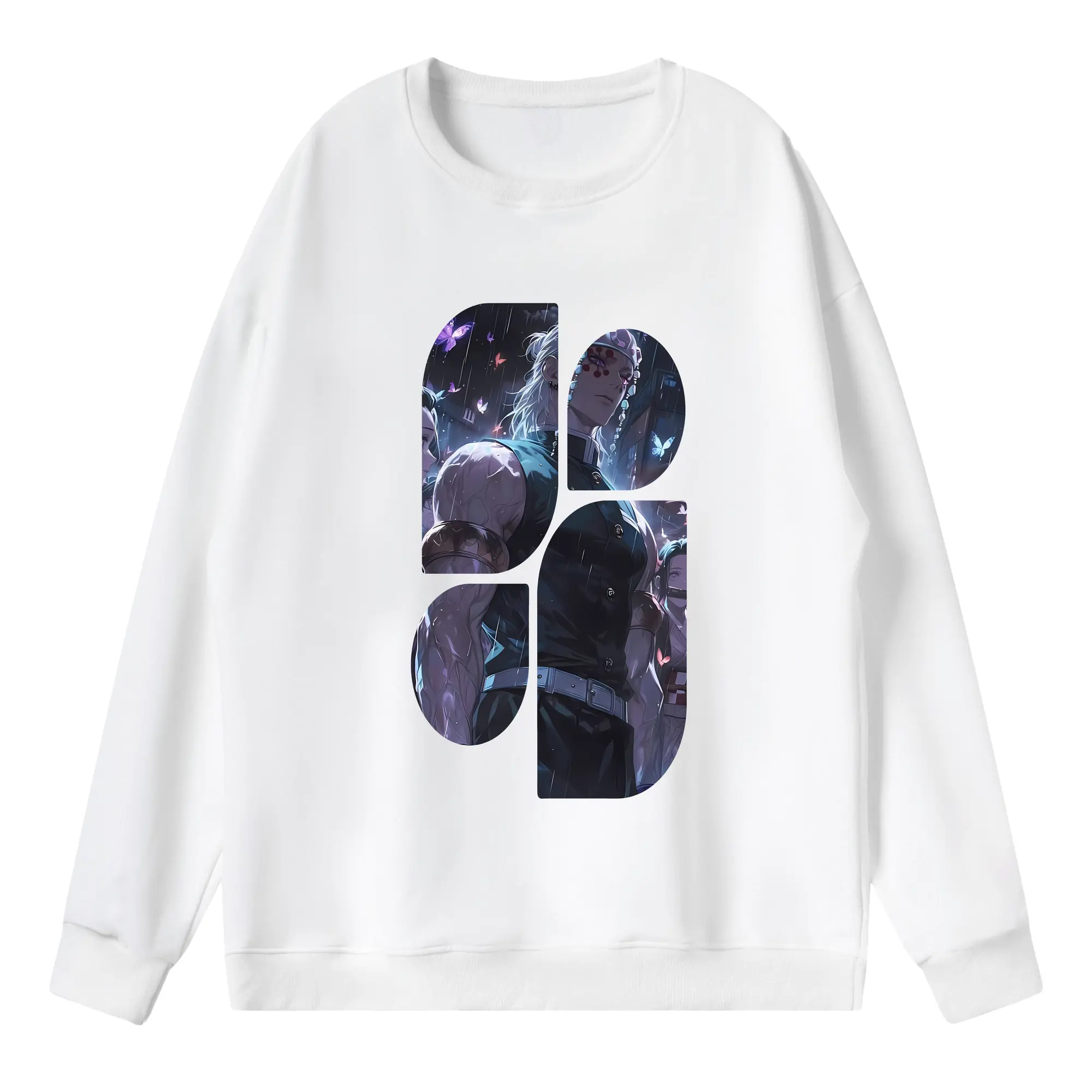 鬼滅の刃 グッズ,宇髄 天元 - 薄手 クルーネック スウェット 裏毛260g · ポリエステル 春秋向け カジュアル 男女兼用 · トレーナー デイリー スポーツ 散歩に最適