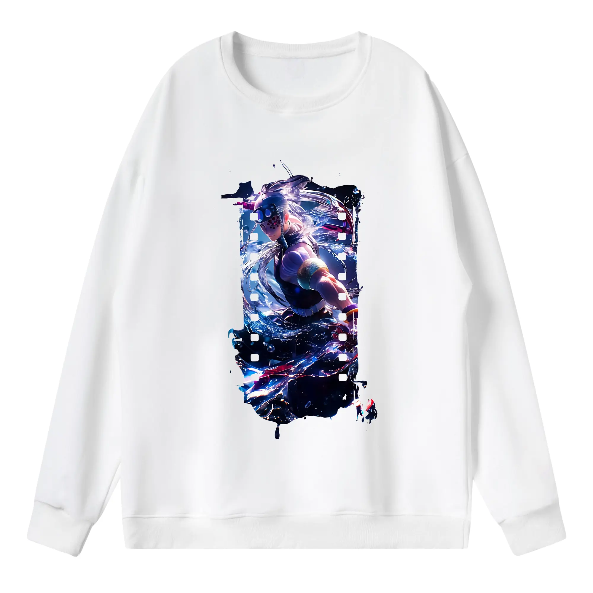 鬼滅の刃 グッズ,宇髄 天元 - 薄手 クルーネック スウェット 裏毛260g · ポリエステル 春秋向け カジュアル 男女兼用 · トレーナー デイリー スポーツ 散歩に最適