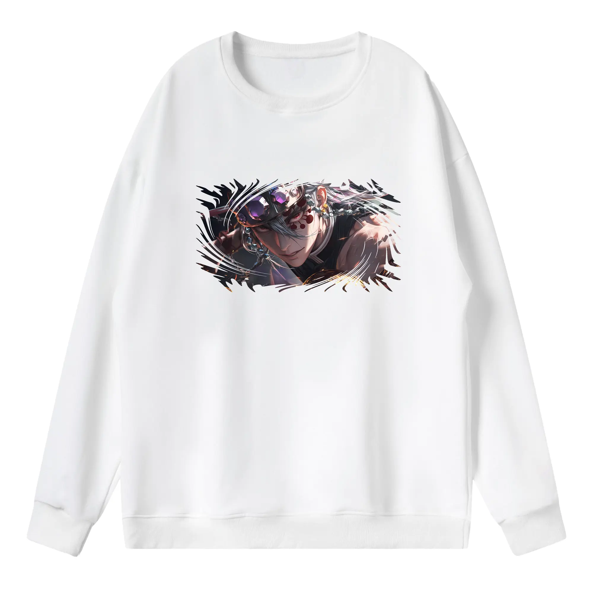 鬼滅の刃 グッズ,宇髄 天元 - 薄手 クルーネック スウェット 裏毛260g · ポリエステル 春秋向け カジュアル 男女兼用 · トレーナー デイリー スポーツ 散歩に最適