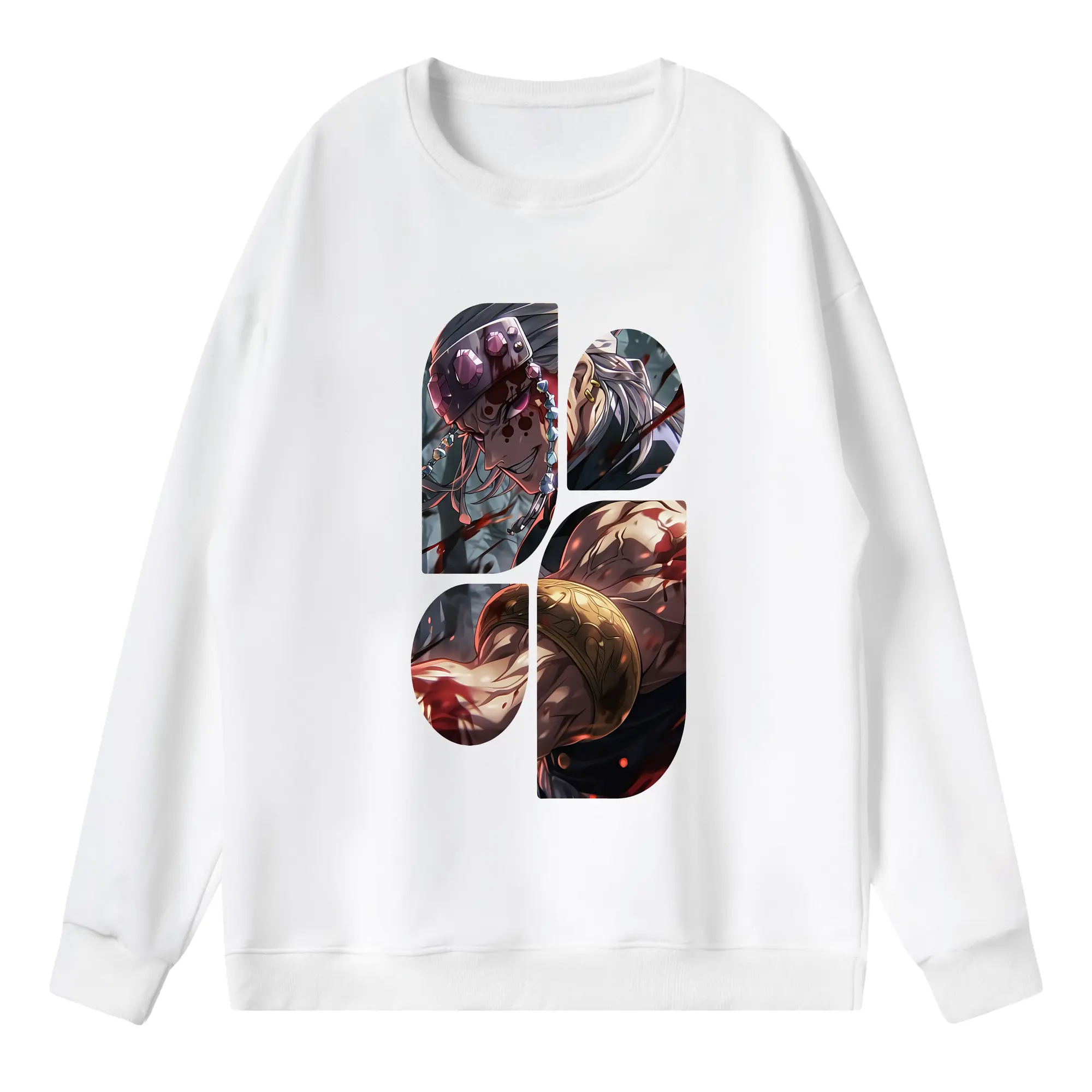 鬼滅の刃 グッズ,宇髄 天元 - 薄手 クルーネック スウェット 裏毛260g · ポリエステル 春秋向け カジュアル 男女兼用 · トレーナー デイリー スポーツ 散歩に最適