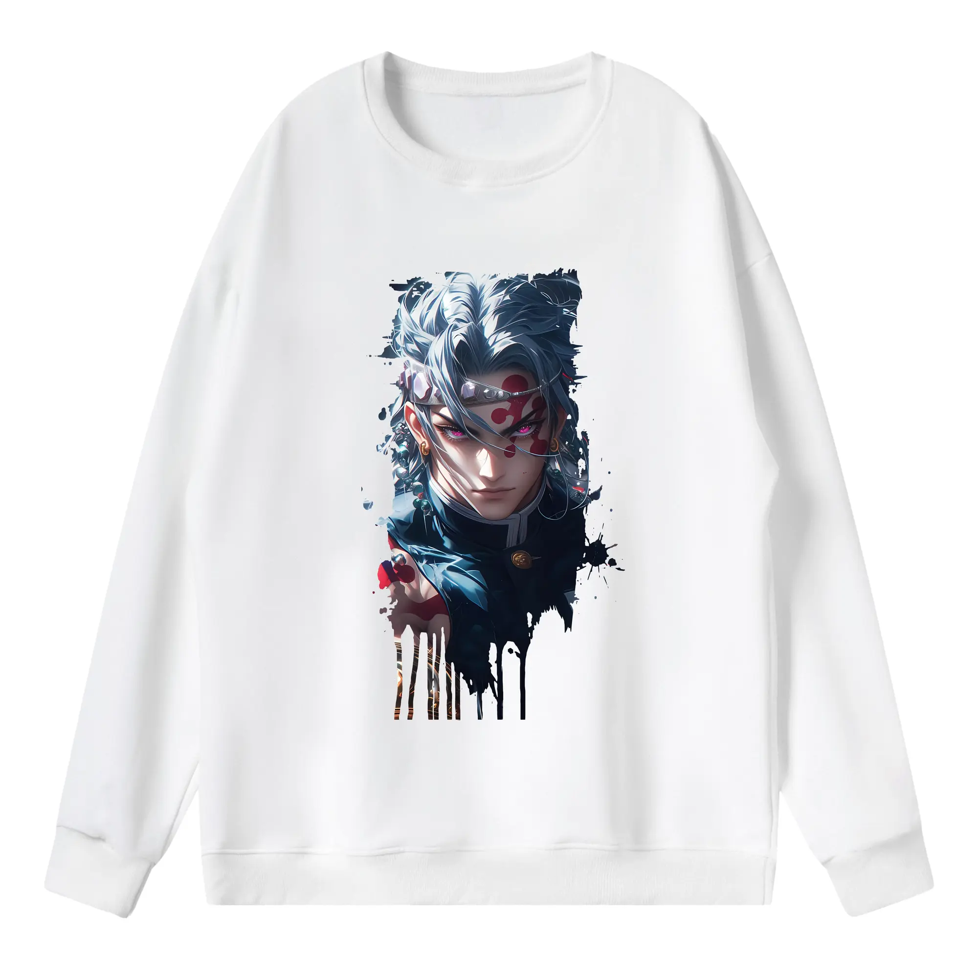 鬼滅の刃 グッズ,宇髄 天元 - 薄手 クルーネック スウェット 裏毛260g · ポリエステル 春秋向け カジュアル 男女兼用 · トレーナー デイリー スポーツ 散歩に最適