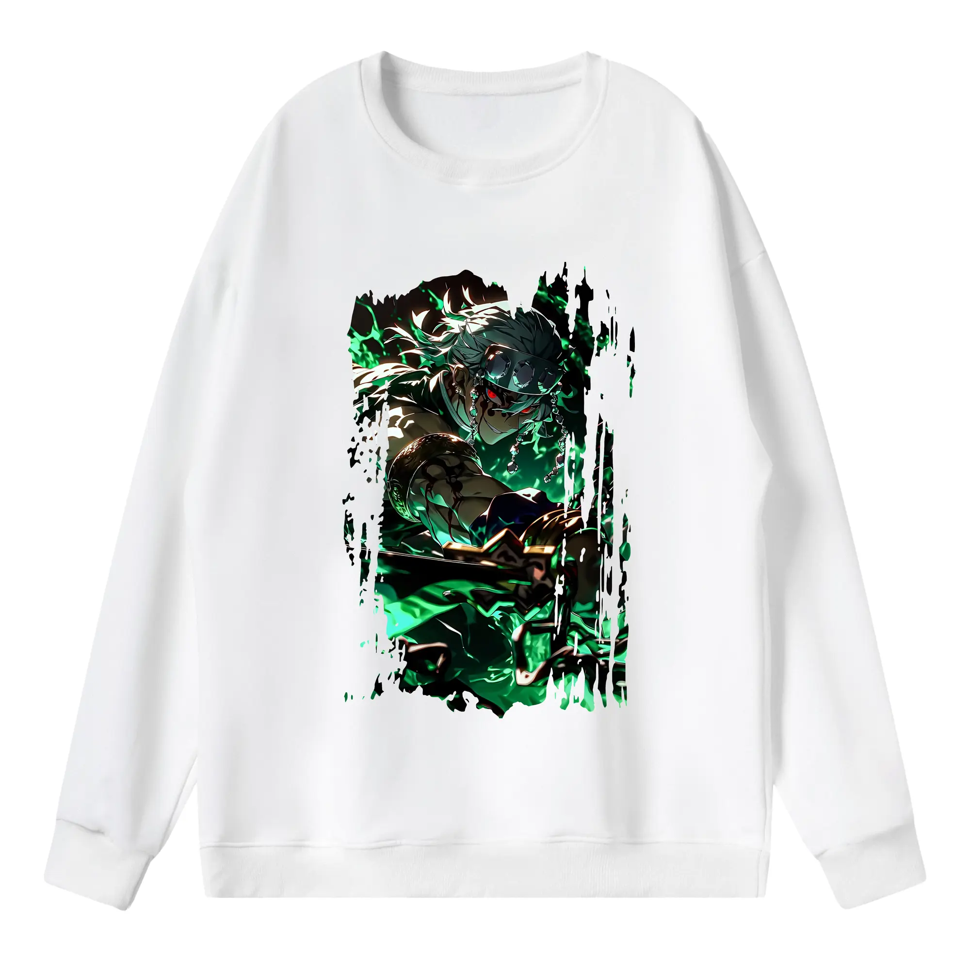 鬼滅の刃 グッズ,宇髄 天元 - 薄手 クルーネック スウェット 裏毛260g · ポリエステル 春秋向け カジュアル 男女兼用 · トレーナー デイリー スポーツ 散歩に最適