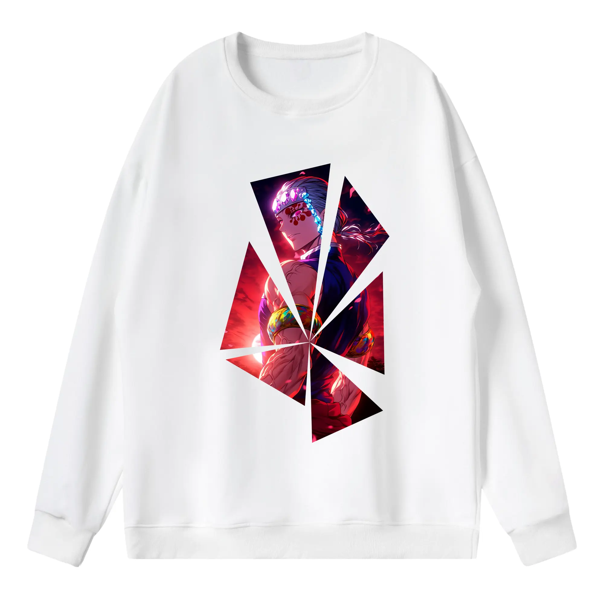 鬼滅の刃 グッズ,宇髄 天元 - 薄手 クルーネック スウェット 裏毛260g · ポリエステル 春秋向け カジュアル 男女兼用 · トレーナー デイリー スポーツ 散歩に最適