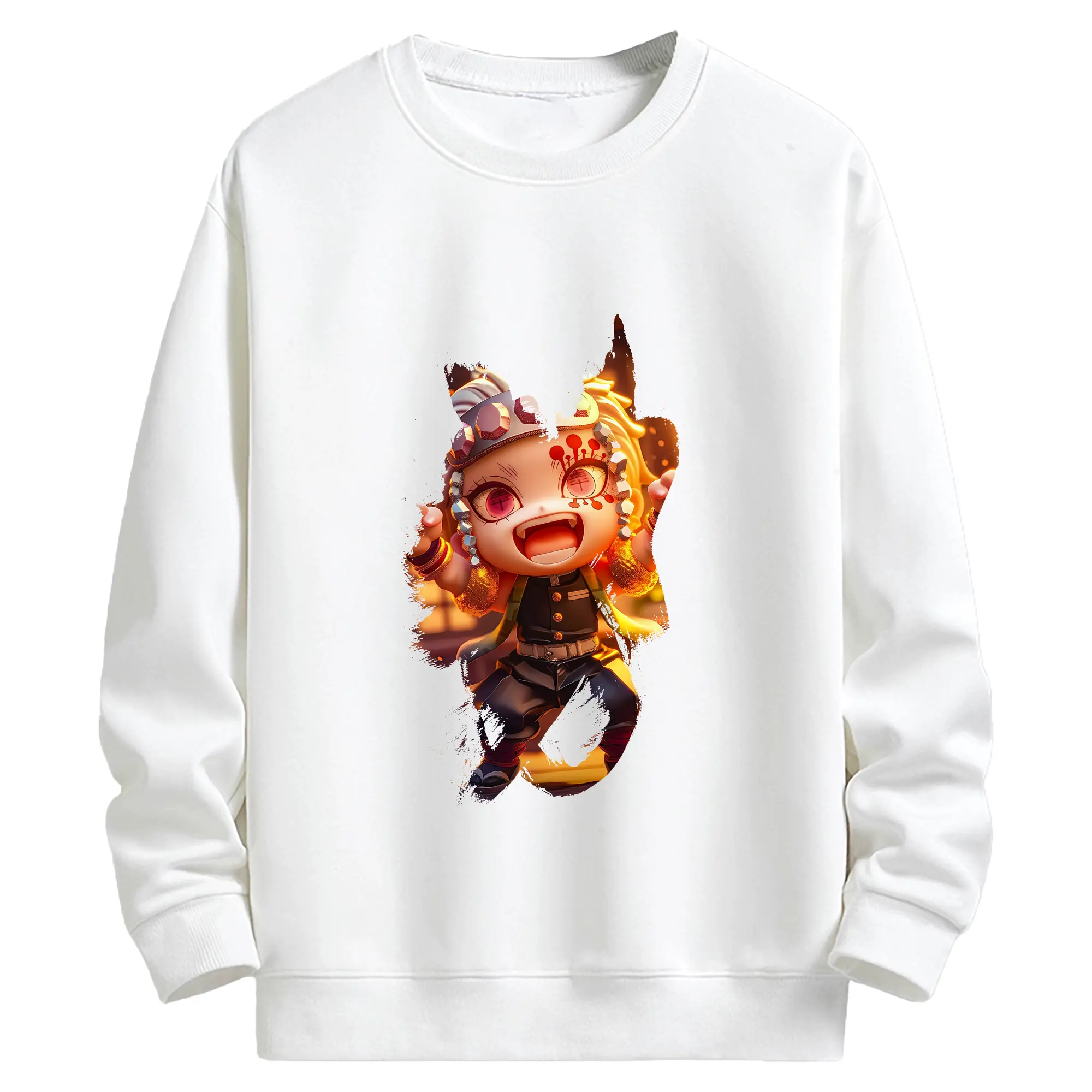 鬼滅の刃 グッズ,宇髄 天元 - キッズ クルーネックスウェットシャツ ・ フロントプリント ・ 綿80％ ポリエステル20％ ・ 快適 通学 スポーツ 日常使い お散歩用