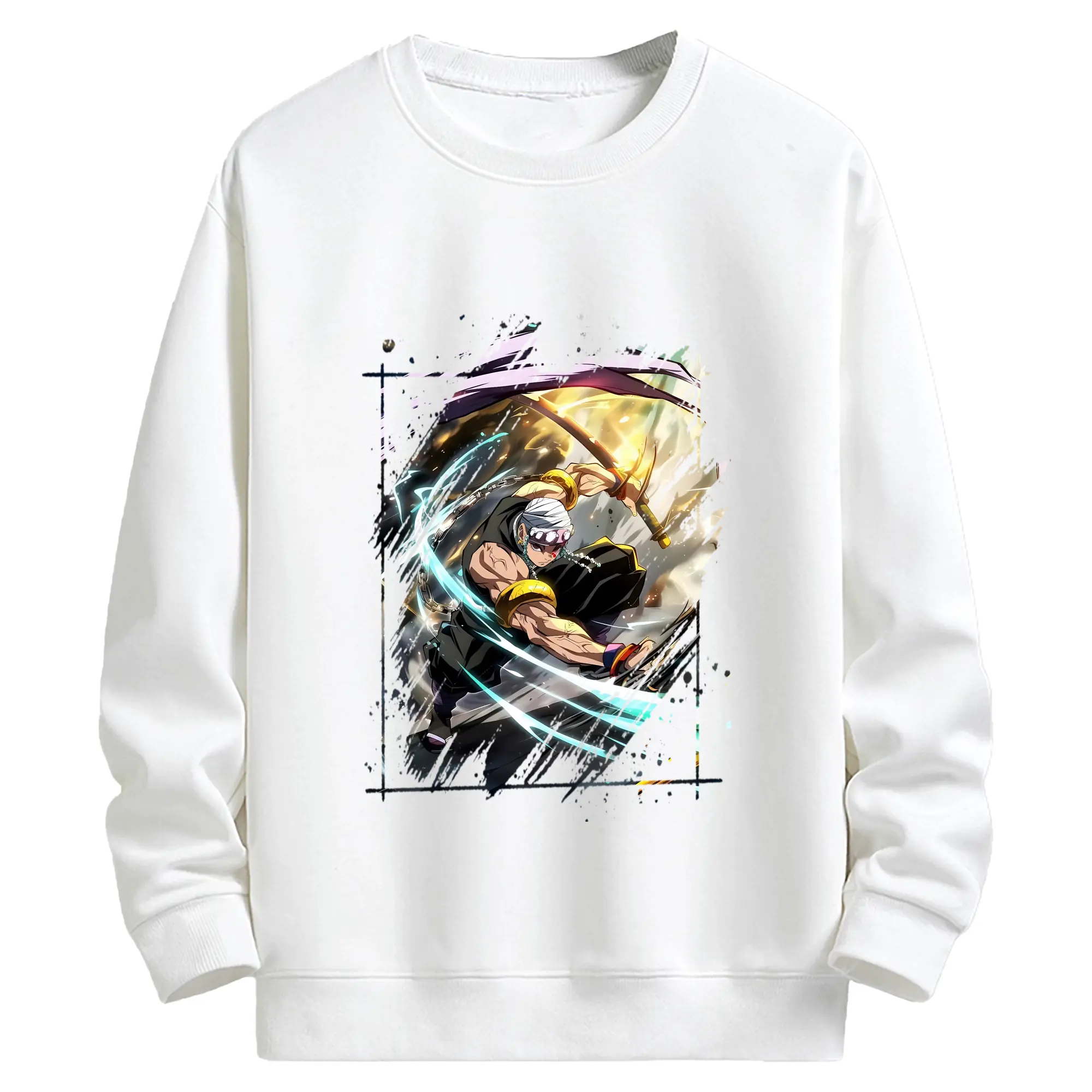 鬼滅の刃 グッズ,宇髄 天元 - キッズ クルーネックスウェットシャツ ・ フロントプリント ・ 綿80％ ポリエステル20％ ・ 快適 通学 スポーツ 日常使い お散歩用