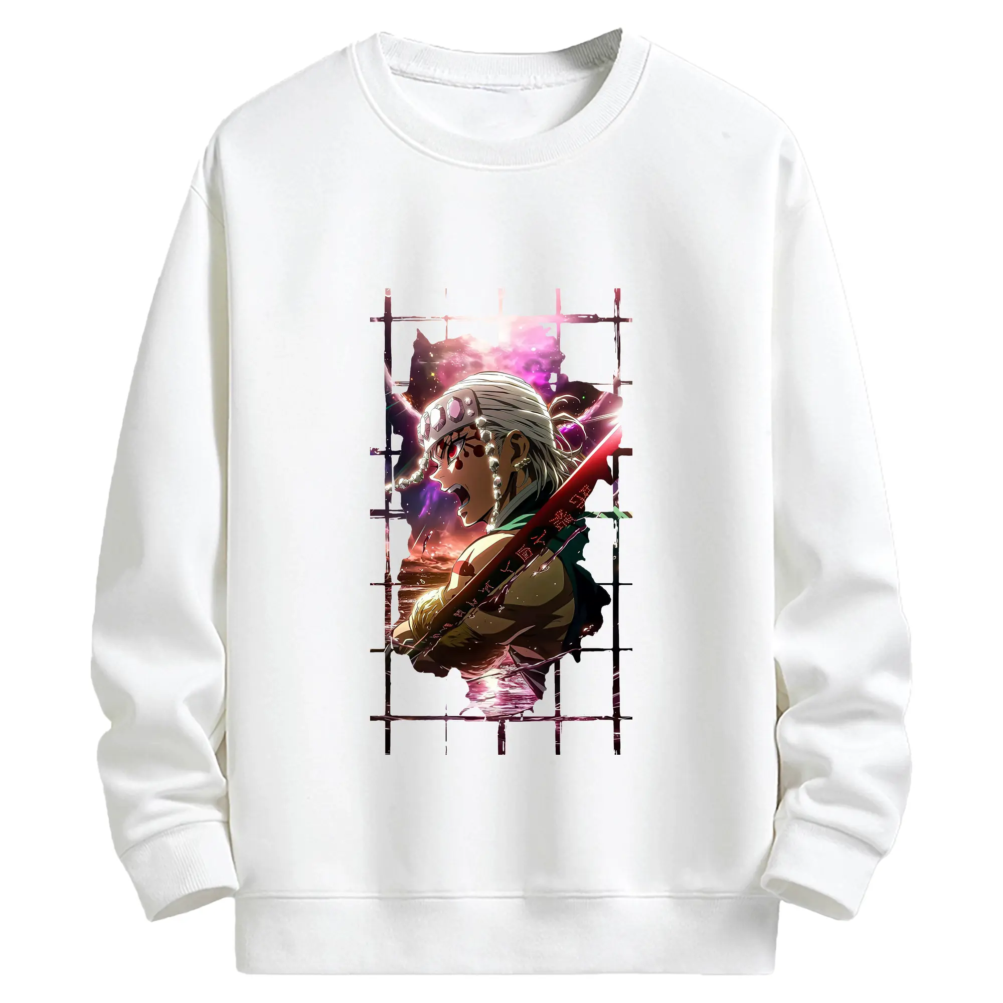 鬼滅の刃 グッズ,宇髄 天元 - キッズ クルーネックスウェットシャツ ・ フロントプリント ・ 綿80％ ポリエステル20％ ・ 快適 通学 スポーツ 日常使い お散歩用