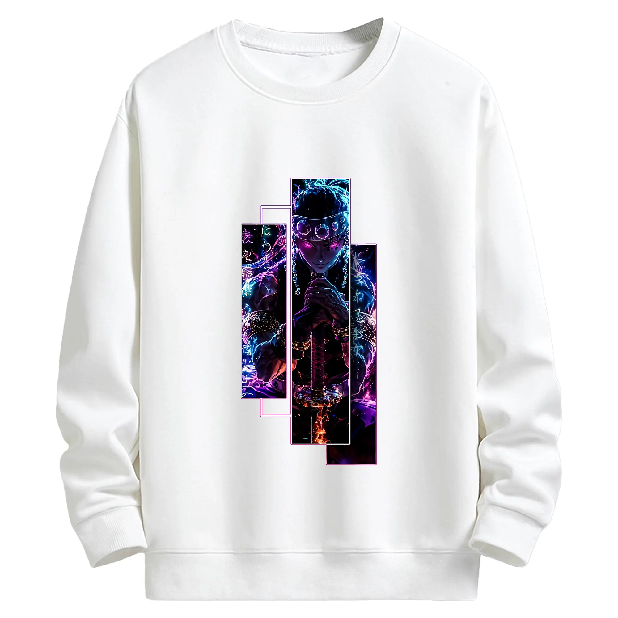 鬼滅の刃 グッズ,宇髄 天元 - キッズ クルーネックスウェットシャツ ・ フロントプリント ・ 綿80％ ポリエステル20％ ・ 快適 通学 スポーツ 日常使い お散歩用