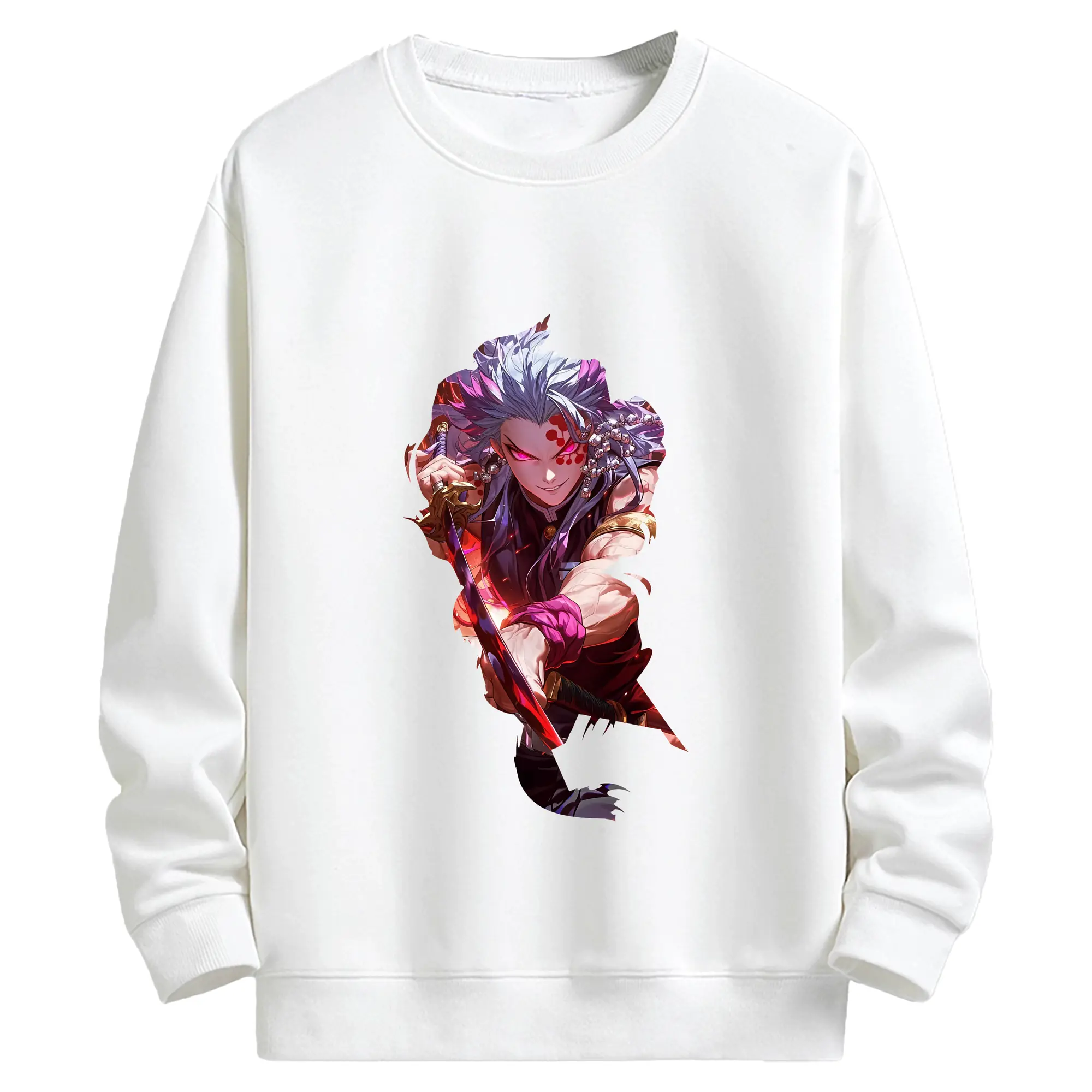 鬼滅の刃 グッズ,宇髄 天元 - キッズ クルーネックスウェットシャツ ・ フロントプリント ・ 綿80％ ポリエステル20％ ・ 快適 通学 スポーツ 日常使い お散歩用