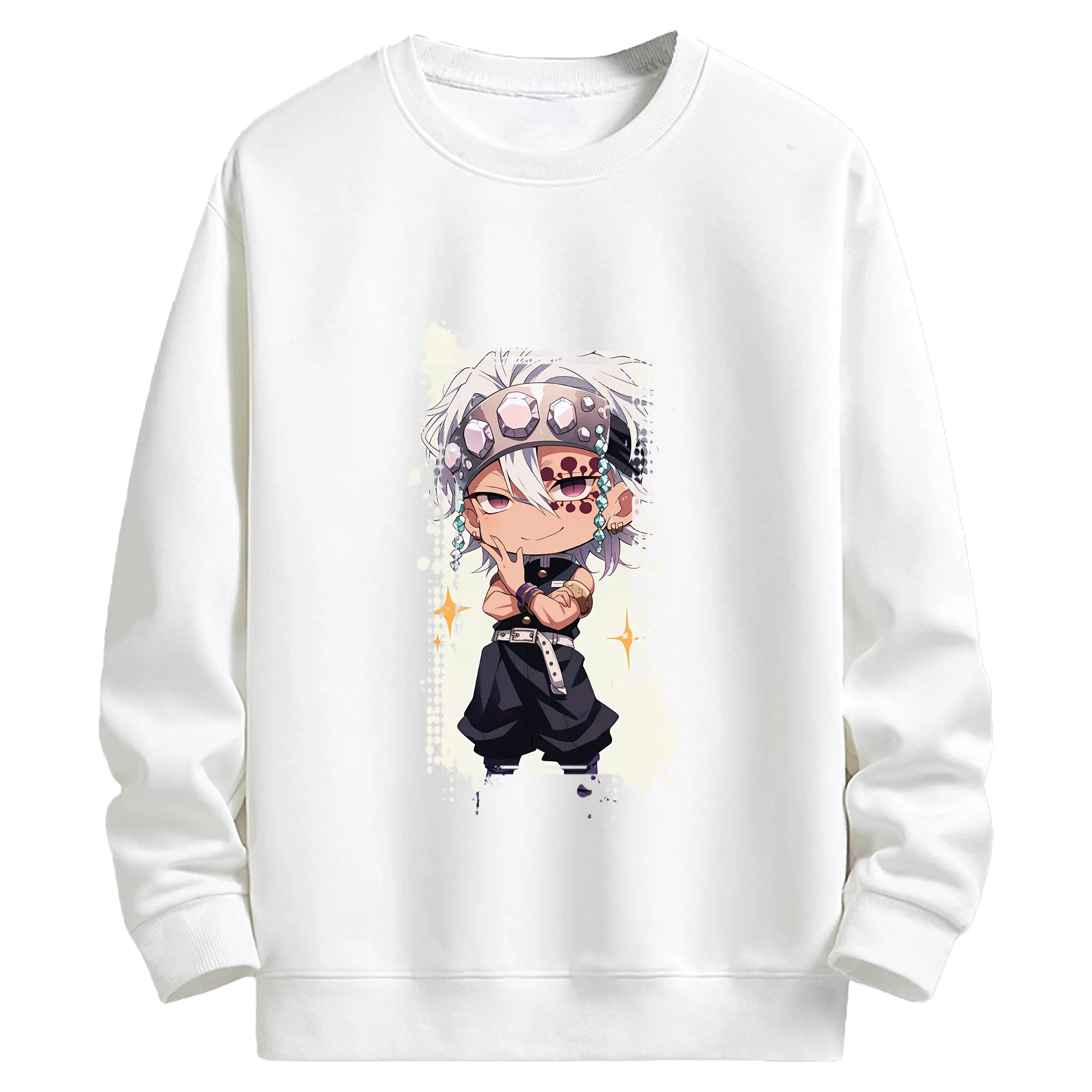 鬼滅の刃 グッズ,宇髄 天元 - キッズ クルーネックスウェットシャツ ・ フロントプリント ・ 綿80％ ポリエステル20％ ・ 快適 通学 スポーツ 日常使い お散歩用