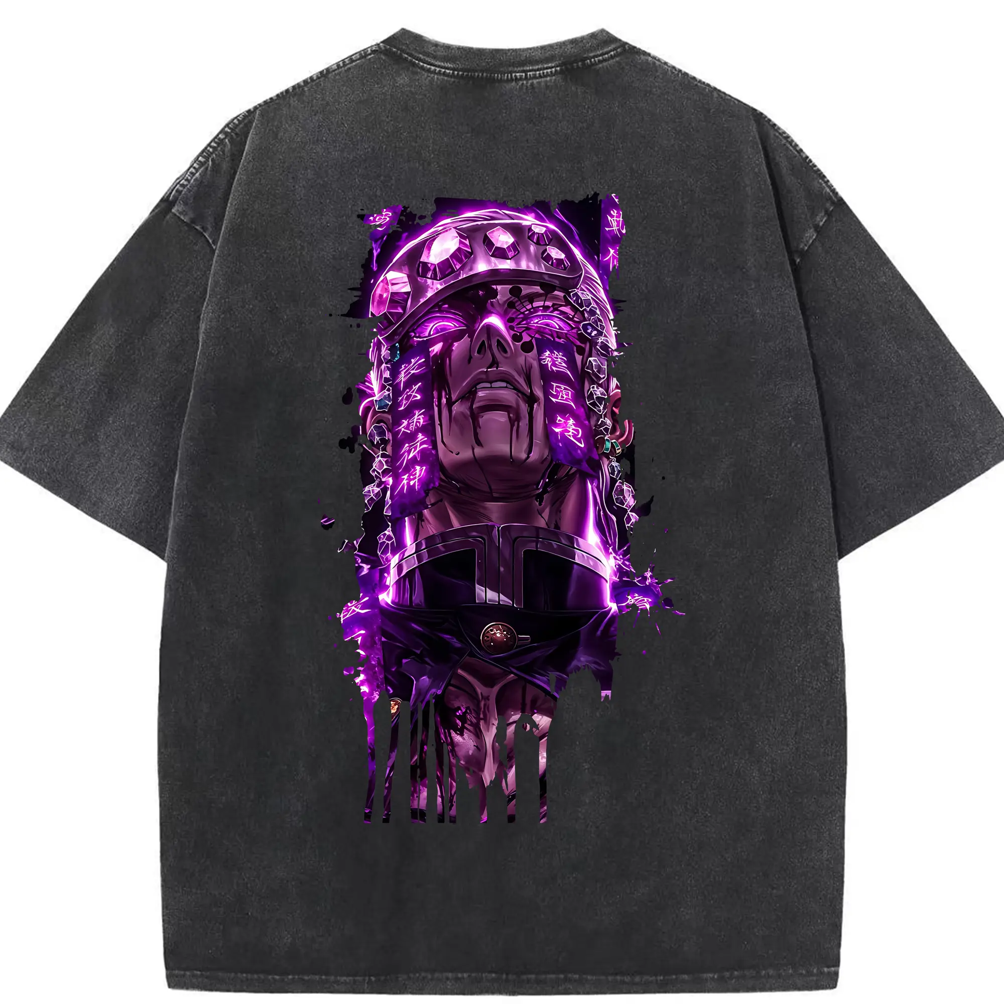 鬼滅の刃 グッズ,宇髄 天元 - 綿100％ ヴィンテージ風 半袖Tシャツ ・ 背面プリント ・ 柔らか肌触り ・ 通気性 快適 ・ スポーツ カジュアル 外出用