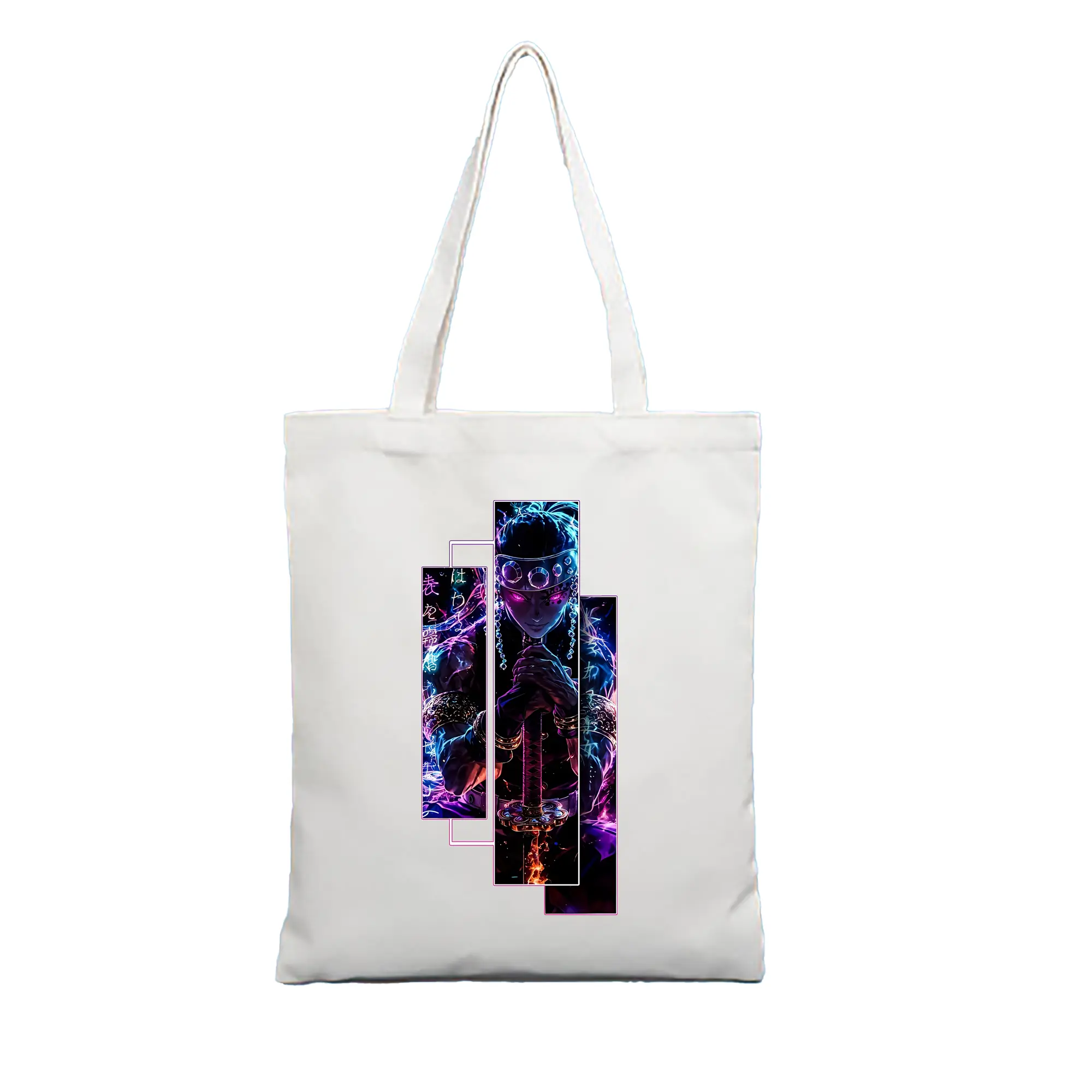 鬼滅の刃 グッズ,宇髄 天元 - 縦型キャンバス手提げバッグ（トートバッグ） ・ キャンバス素材 ・ ショッピング用 ・ 軽量 丈夫 お手入れ簡単