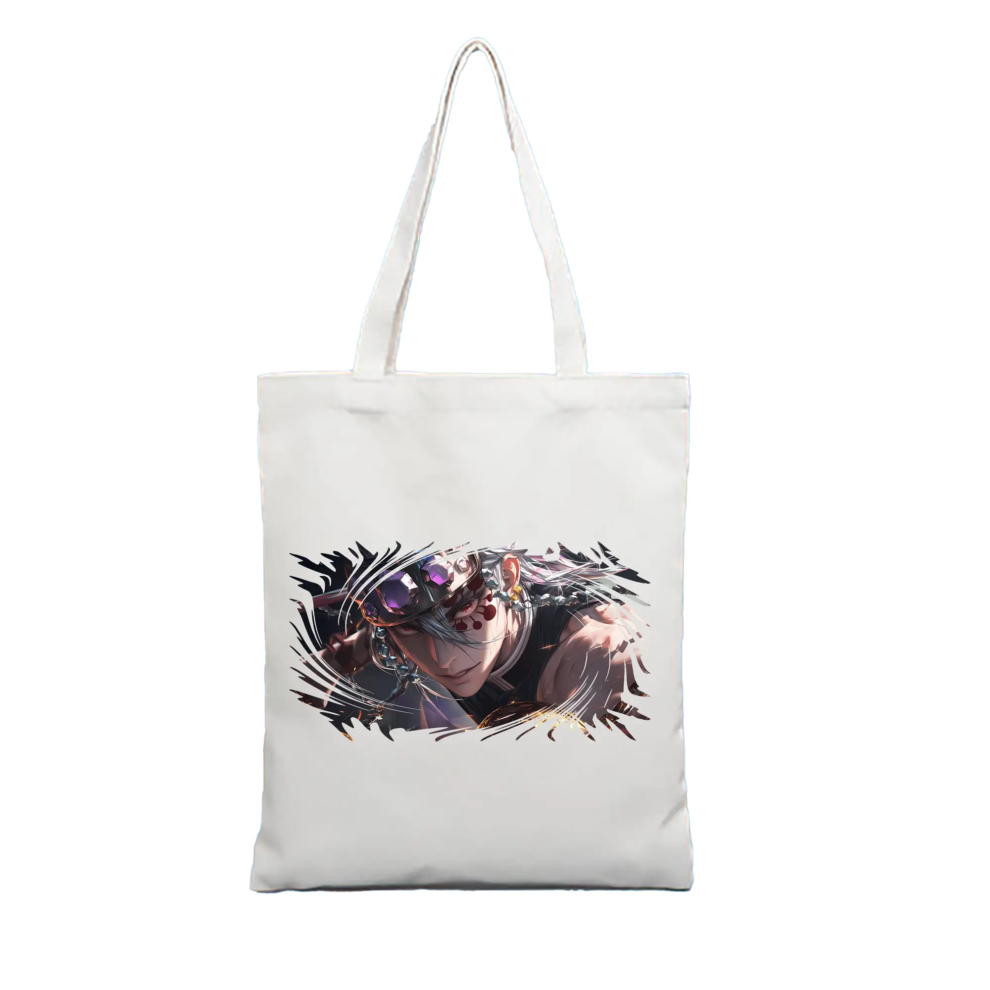 鬼滅の刃 グッズ,宇髄 天元 - 縦型キャンバス手提げバッグ（トートバッグ） ・ キャンバス素材 ・ ショッピング用 ・ 軽量 丈夫 お手入れ簡単