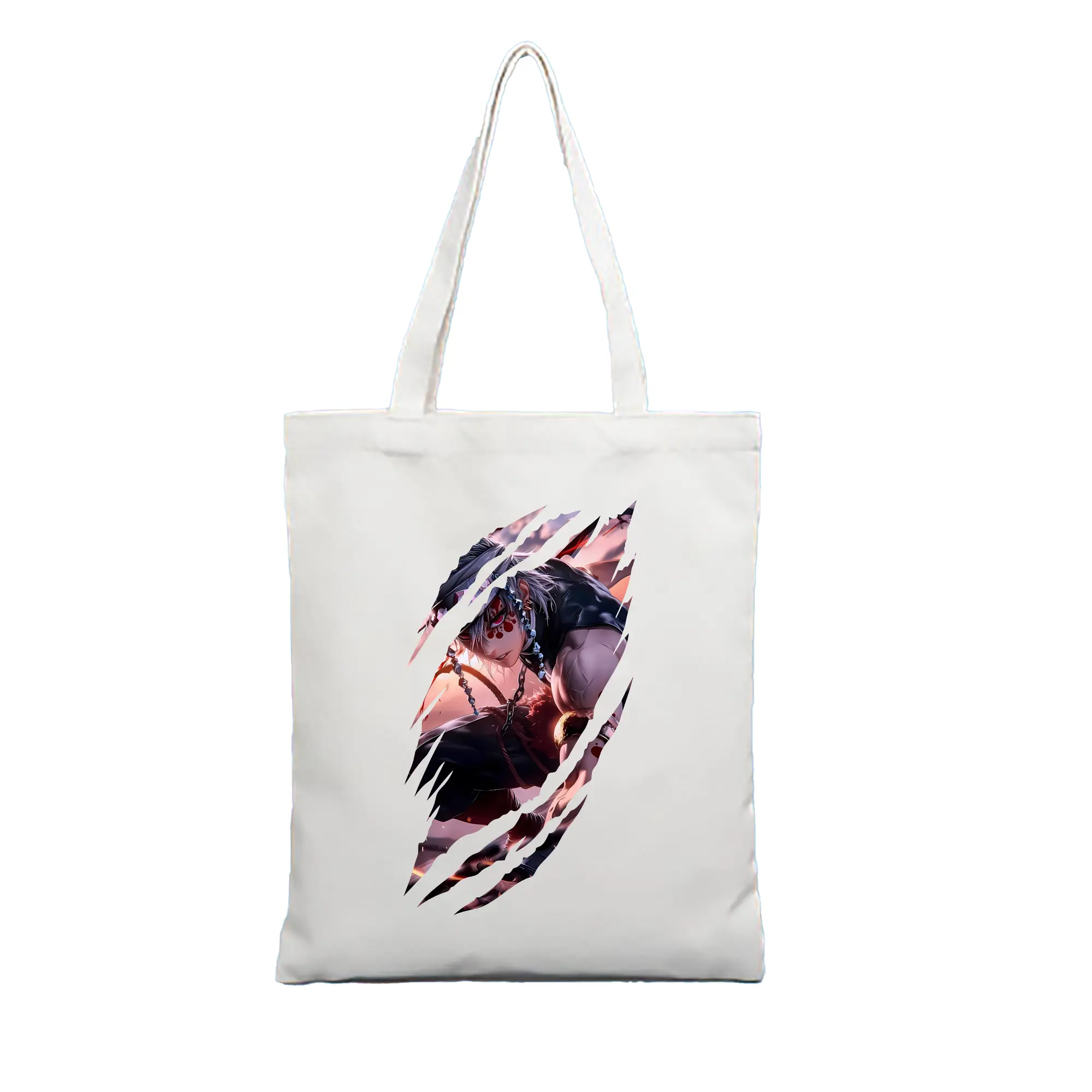 鬼滅の刃 グッズ,宇髄 天元 - 縦型キャンバス手提げバッグ（トートバッグ） ・ キャンバス素材 ・ ショッピング用 ・ 軽量 丈夫 お手入れ簡単