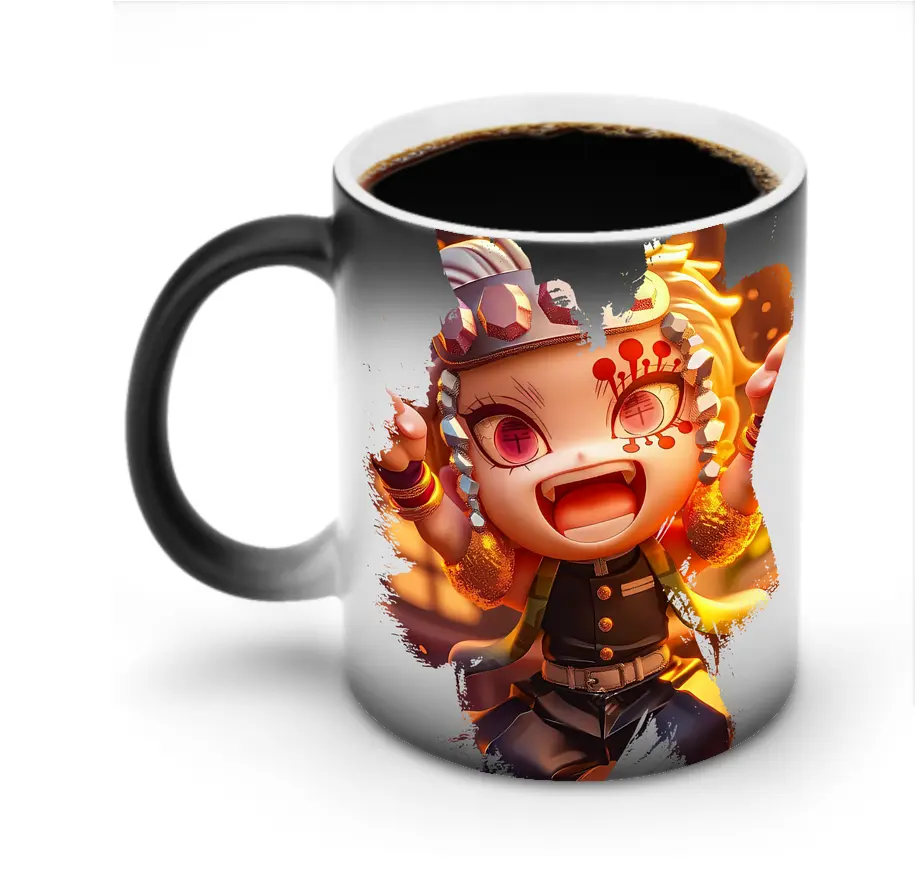 鬼滅の刃 グッズ,宇髄 天元 - 変色マグカップ ・ セラミック ・ 熱転写プリント ・ 耐久性 高品質 ・ ギフト・自宅用 コーヒー お茶