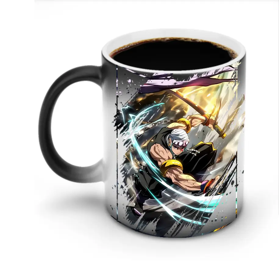 鬼滅の刃 グッズ,宇髄 天元 - 変色マグカップ ・ セラミック ・ 熱転写プリント ・ 耐久性 高品質 ・ ギフト・自宅用 コーヒー お茶