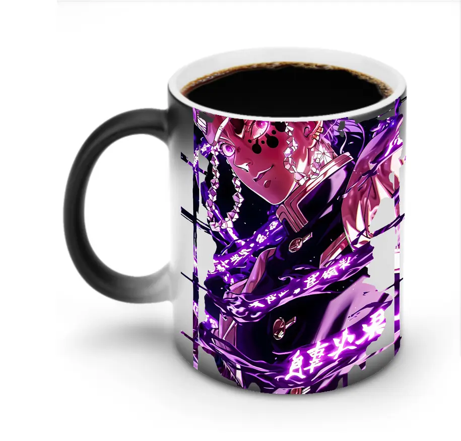鬼滅の刃 グッズ,宇髄 天元 - 変色マグカップ ・ セラミック ・ 熱転写プリント ・ 耐久性 高品質 ・ ギフト・自宅用 コーヒー お茶