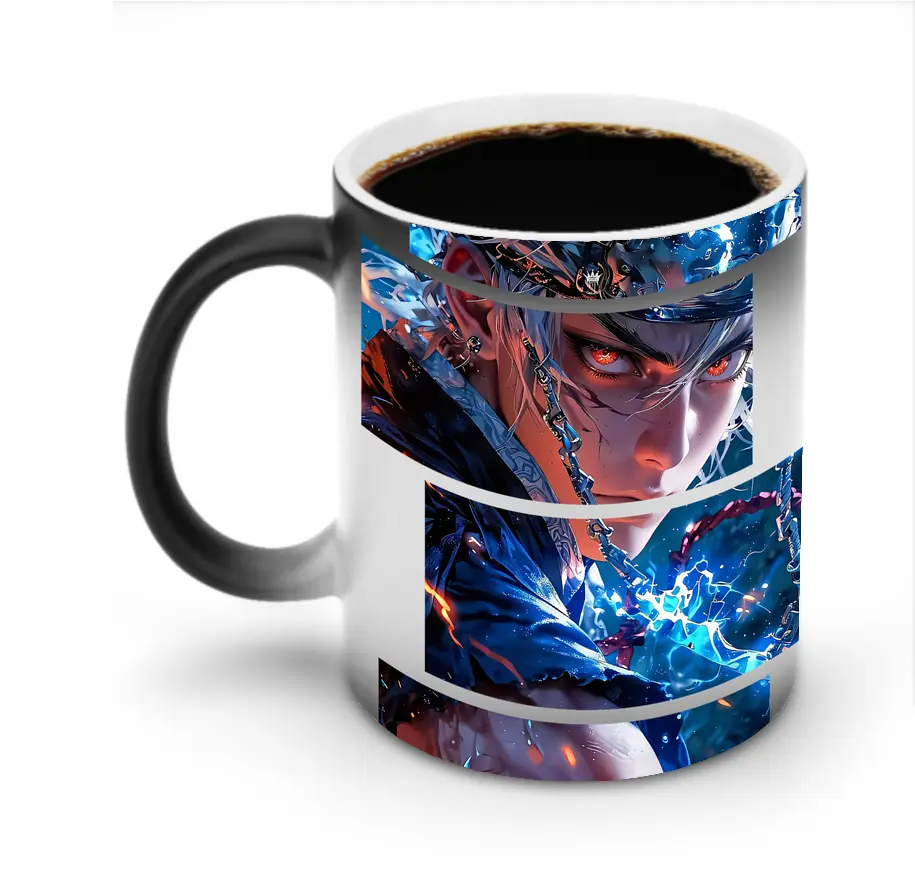 鬼滅の刃 グッズ,宇髄 天元 - 変色マグカップ ・ セラミック ・ 熱転写プリント ・ 耐久性 高品質 ・ ギフト・自宅用 コーヒー お茶