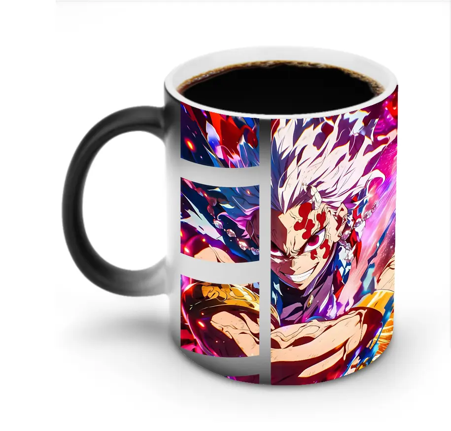 鬼滅の刃 グッズ,宇髄 天元 - 変色マグカップ ・ セラミック ・ 熱転写プリント ・ 耐久性 高品質 ・ ギフト・自宅用 コーヒー お茶