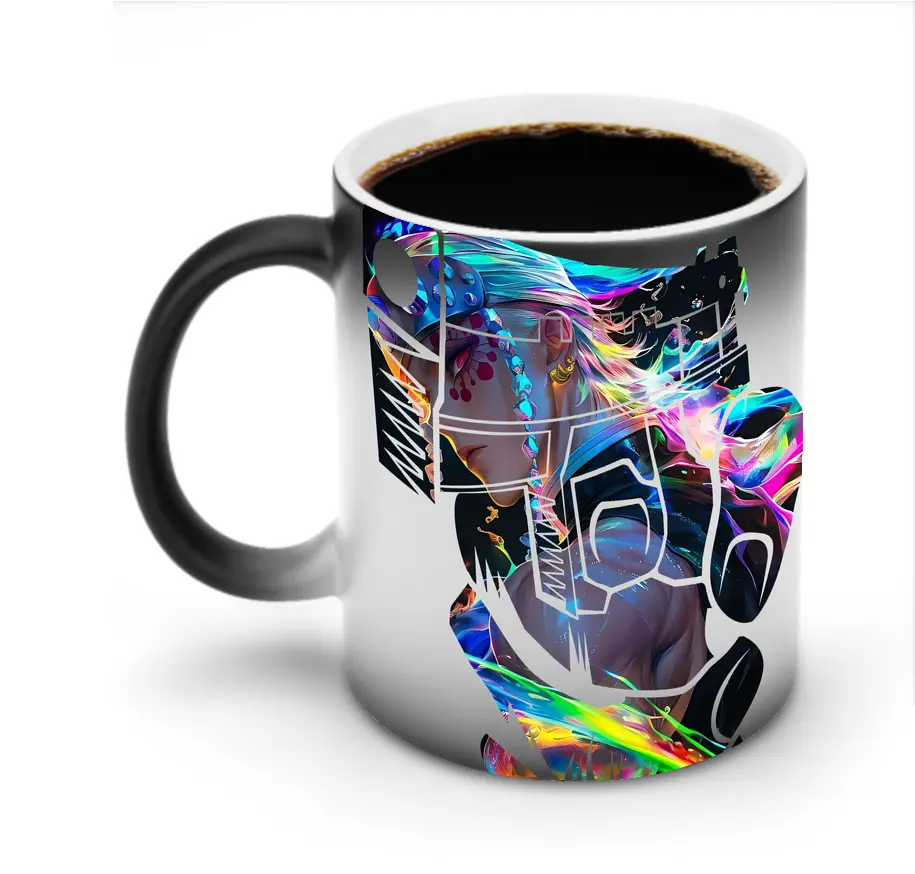 鬼滅の刃 グッズ,宇髄 天元 - 変色マグカップ ・ セラミック ・ 熱転写プリント ・ 耐久性 高品質 ・ ギフト・自宅用 コーヒー お茶