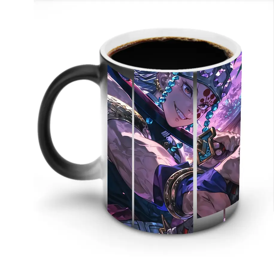 鬼滅の刃 グッズ,宇髄 天元 - 変色マグカップ ・ セラミック ・ 熱転写プリント ・ 耐久性 高品質 ・ ギフト・自宅用 コーヒー お茶