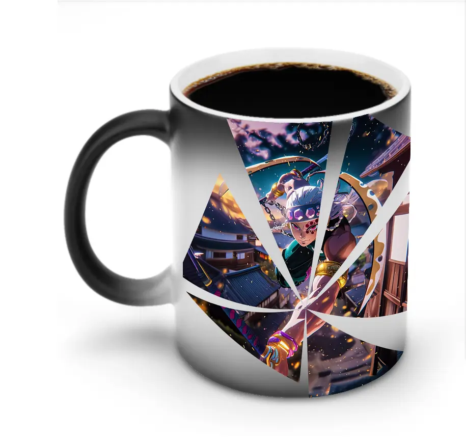 鬼滅の刃 グッズ,宇髄 天元 - 変色マグカップ ・ セラミック ・ 熱転写プリント ・ 耐久性 高品質 ・ ギフト・自宅用 コーヒー お茶