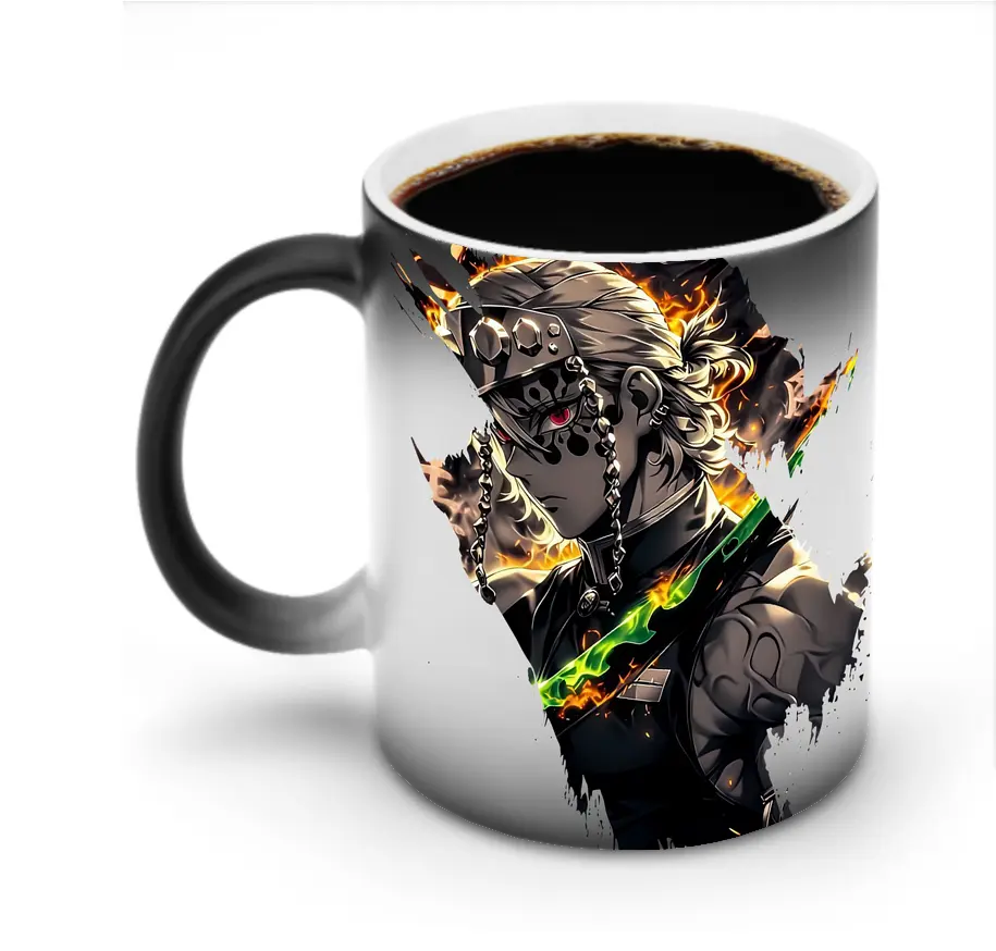 鬼滅の刃 グッズ,宇髄 天元 - 変色マグカップ ・ セラミック ・ 熱転写プリント ・ 耐久性 高品質 ・ ギフト・自宅用 コーヒー お茶