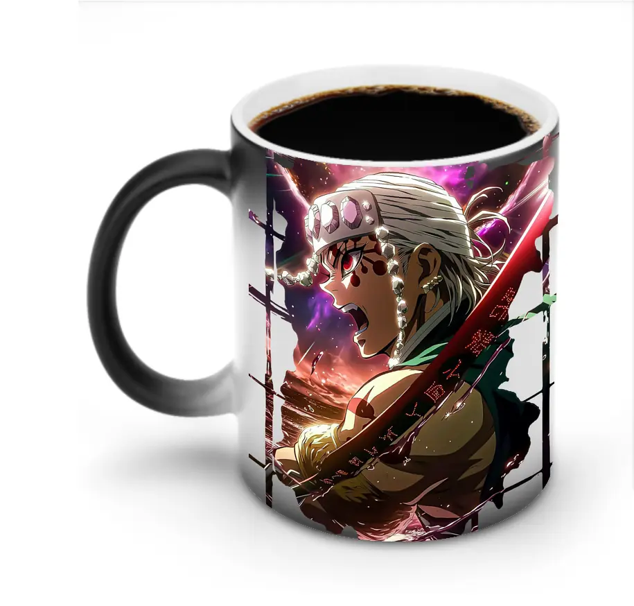 鬼滅の刃 グッズ,宇髄 天元 - 変色マグカップ ・ セラミック ・ 熱転写プリント ・ 耐久性 高品質 ・ ギフト・自宅用 コーヒー お茶