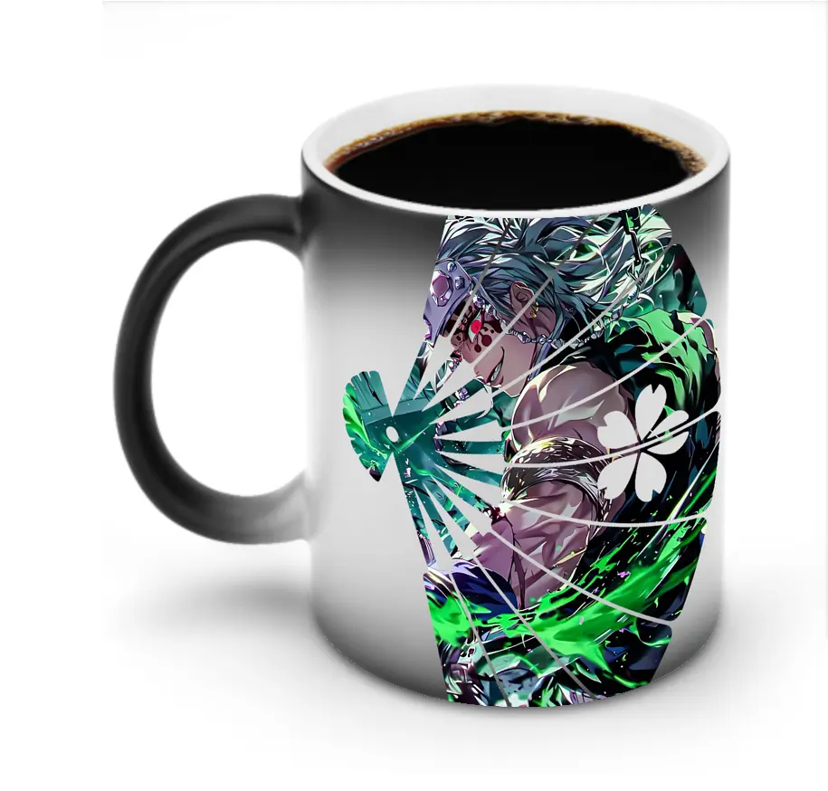 鬼滅の刃 グッズ,宇髄 天元 - 変色マグカップ ・ セラミック ・ 熱転写プリント ・ 耐久性 高品質 ・ ギフト・自宅用 コーヒー お茶