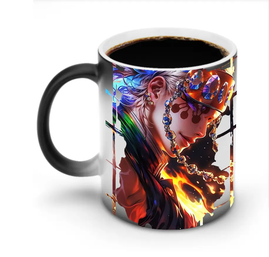 鬼滅の刃 グッズ,宇髄 天元 - 変色マグカップ ・ セラミック ・ 熱転写プリント ・ 耐久性 高品質 ・ ギフト・自宅用 コーヒー お茶