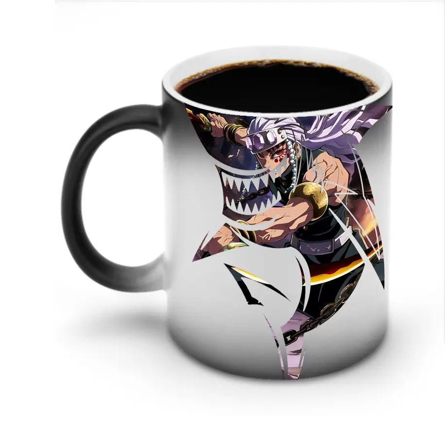 鬼滅の刃 グッズ,宇髄 天元 - 変色マグカップ ・ セラミック ・ 熱転写プリント ・ 耐久性 高品質 ・ ギフト・自宅用 コーヒー お茶