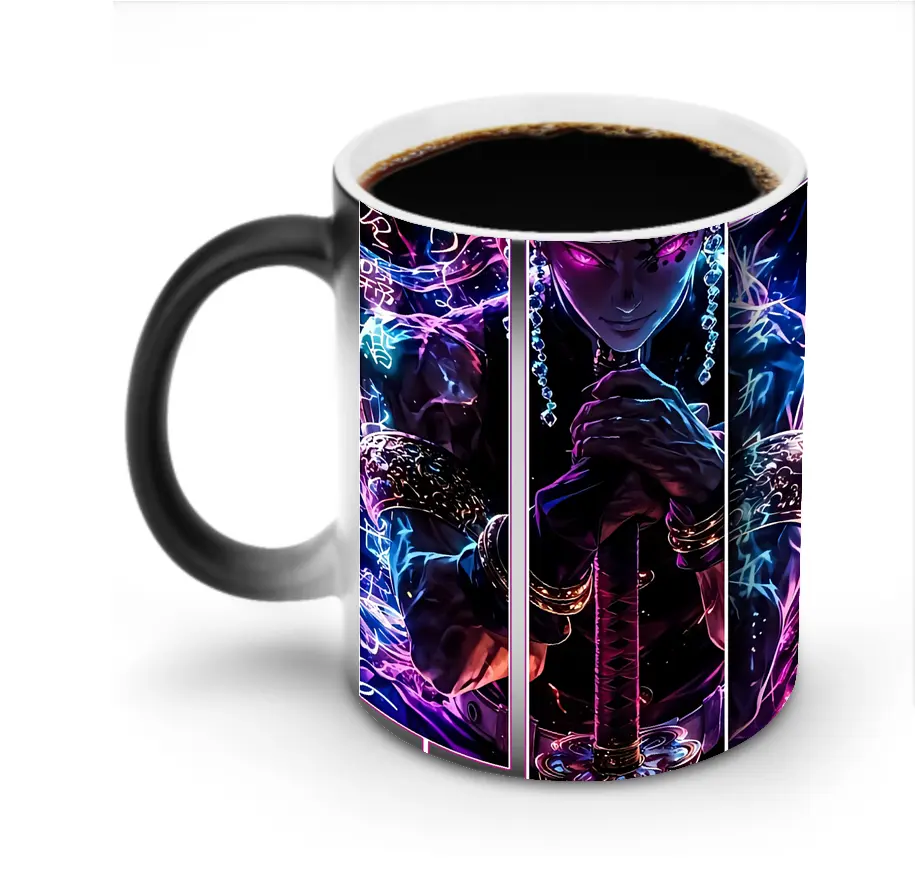 鬼滅の刃 グッズ,宇髄 天元 - 変色マグカップ ・ セラミック ・ 熱転写プリント ・ 耐久性 高品質 ・ ギフト・自宅用 コーヒー お茶