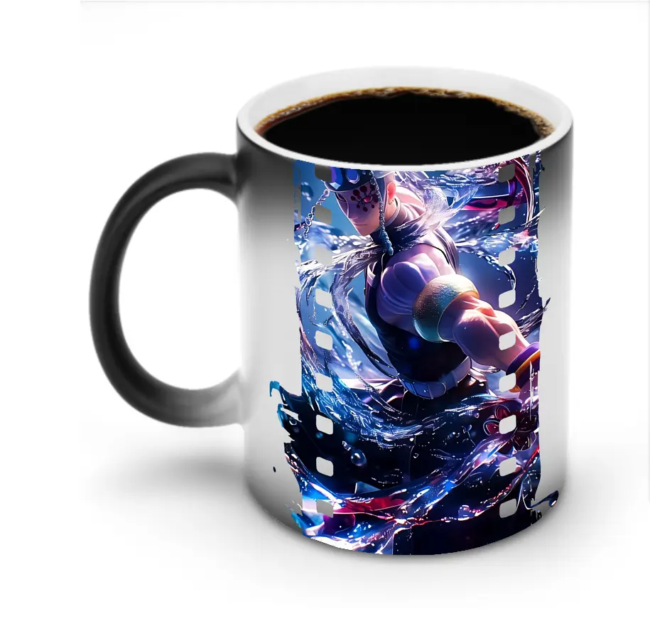 鬼滅の刃 グッズ,宇髄 天元 - 変色マグカップ ・ セラミック ・ 熱転写プリント ・ 耐久性 高品質 ・ ギフト・自宅用 コーヒー お茶