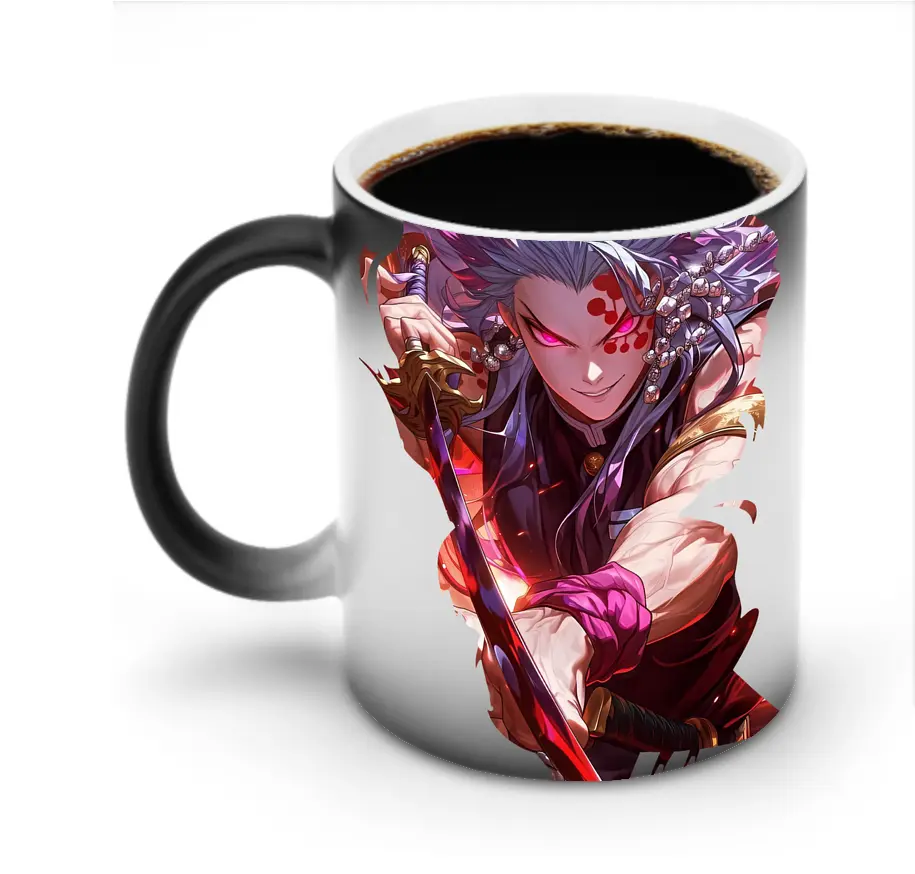鬼滅の刃 グッズ,宇髄 天元 - 変色マグカップ ・ セラミック ・ 熱転写プリント ・ 耐久性 高品質 ・ ギフト・自宅用 コーヒー お茶