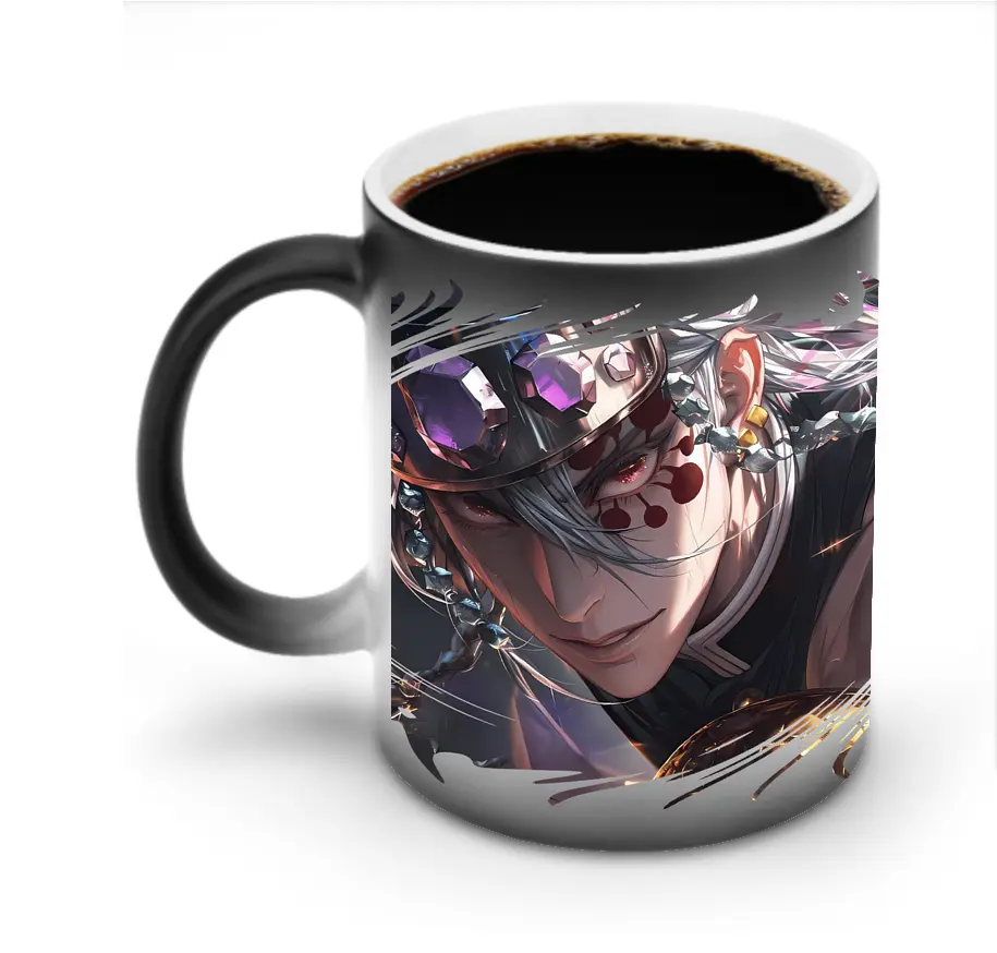 鬼滅の刃 グッズ,宇髄 天元 - 変色マグカップ ・ セラミック ・ 熱転写プリント ・ 耐久性 高品質 ・ ギフト・自宅用 コーヒー お茶
