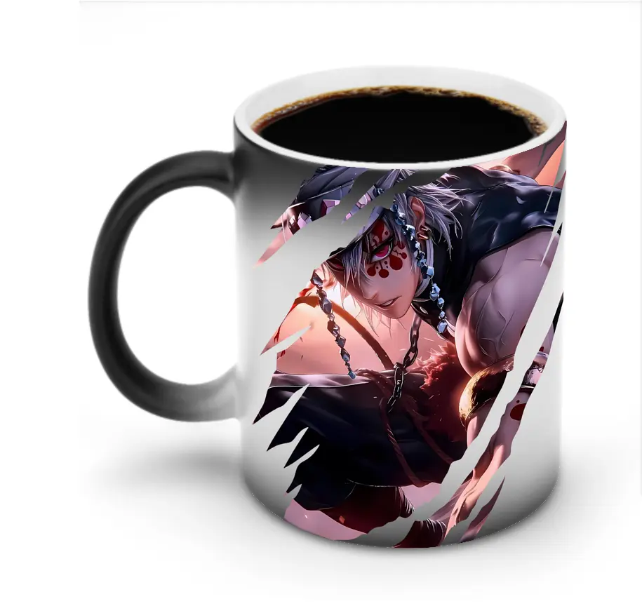 鬼滅の刃 グッズ,宇髄 天元 - 変色マグカップ ・ セラミック ・ 熱転写プリント ・ 耐久性 高品質 ・ ギフト・自宅用 コーヒー お茶