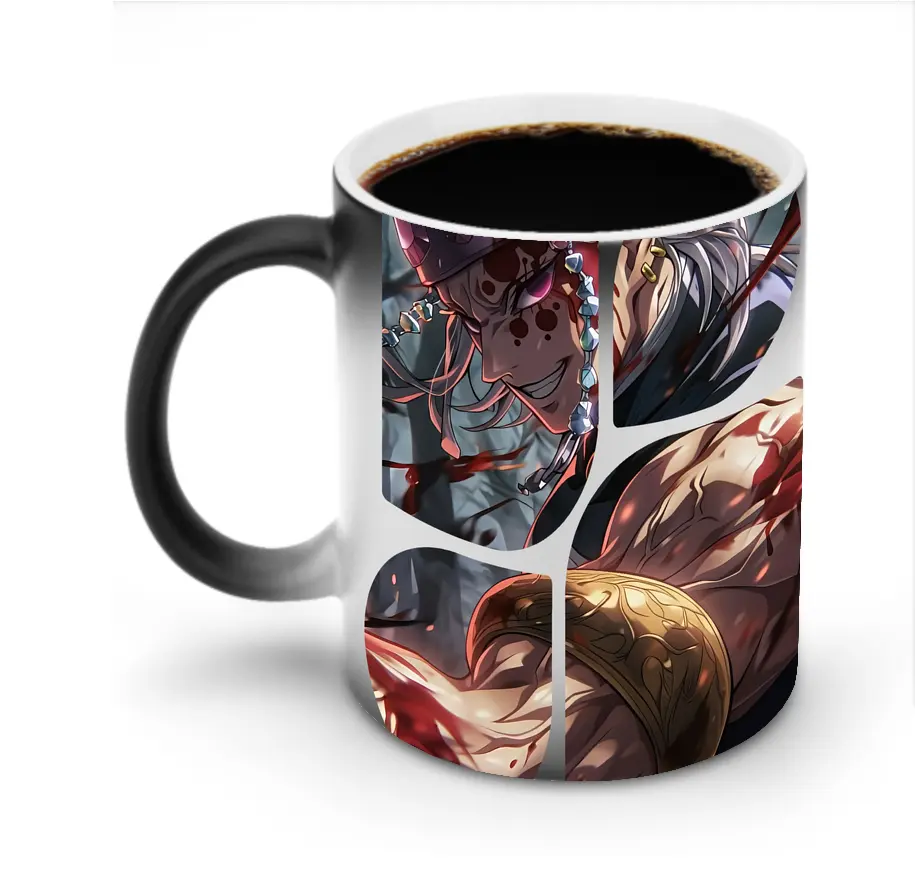 鬼滅の刃 グッズ,宇髄 天元 - 変色マグカップ ・ セラミック ・ 熱転写プリント ・ 耐久性 高品質 ・ ギフト・自宅用 コーヒー お茶