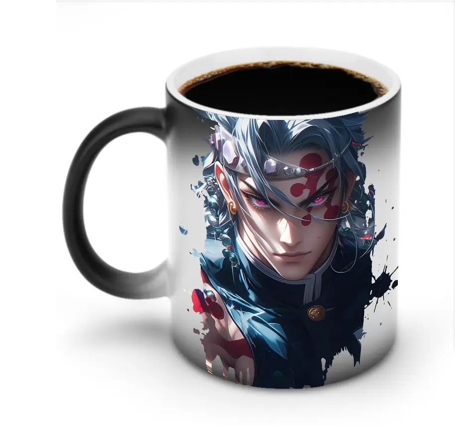 鬼滅の刃 グッズ,宇髄 天元 - 変色マグカップ ・ セラミック ・ 熱転写プリント ・ 耐久性 高品質 ・ ギフト・自宅用 コーヒー お茶