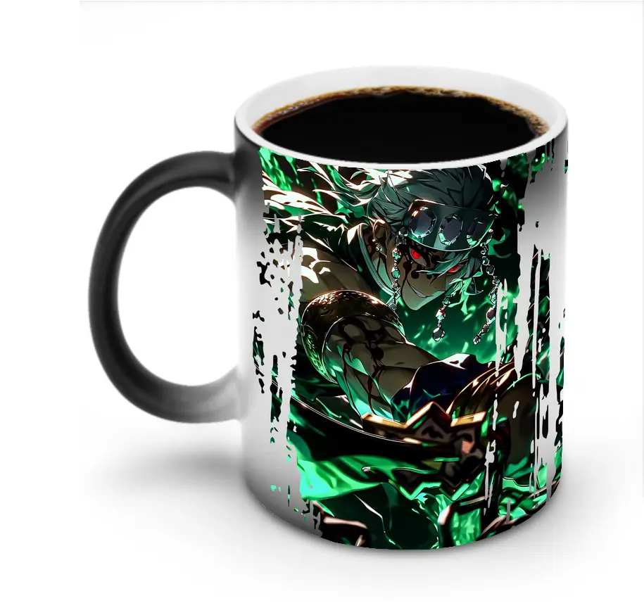 鬼滅の刃 グッズ,宇髄 天元 - 変色マグカップ ・ セラミック ・ 熱転写プリント ・ 耐久性 高品質 ・ ギフト・自宅用 コーヒー お茶