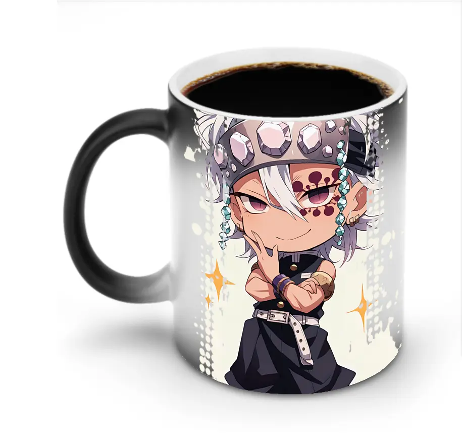 鬼滅の刃 グッズ,宇髄 天元 - 変色マグカップ ・ セラミック ・ 熱転写プリント ・ 耐久性 高品質 ・ ギフト・自宅用 コーヒー お茶