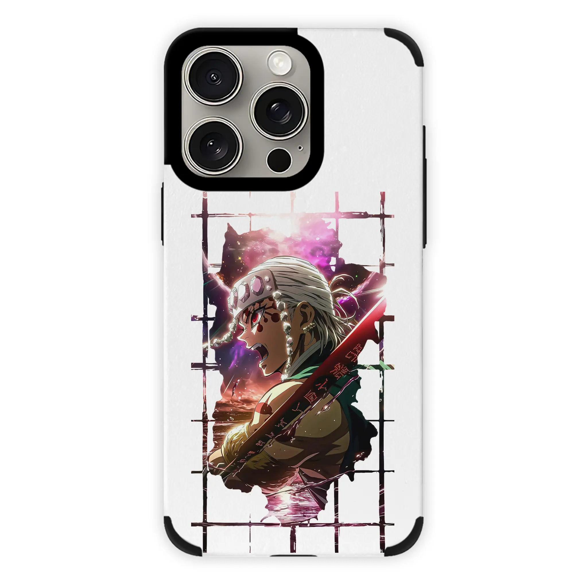 鬼滅の刃 グッズ,宇髄 天元 - IPhone15ProMax対応 ・ PUレザースマホケース ・ 耐衝撃 ・ 黄変防止 ・ 360度全面保護 ・ 柔らか手触り ・ 3D立体ボタン