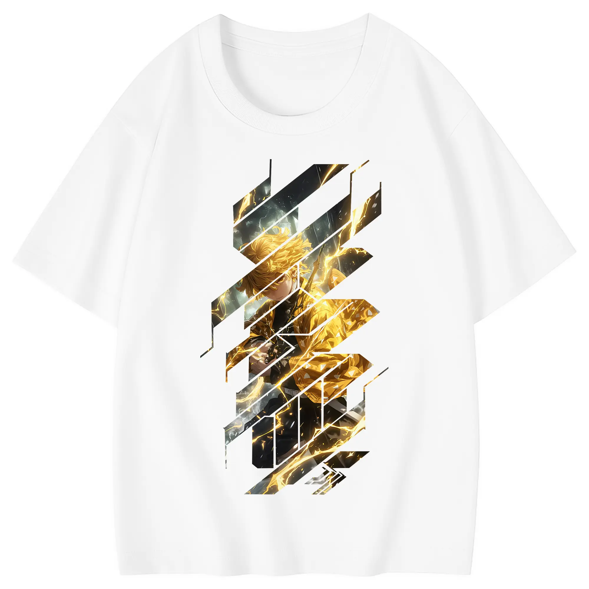 鬼滅の刃 グッズ,我妻 善逸 - 綿100％ キッズTシャツ ・ フロントプリント ・ 快適 通気性 ・ スポーツ カジュアル 散歩用